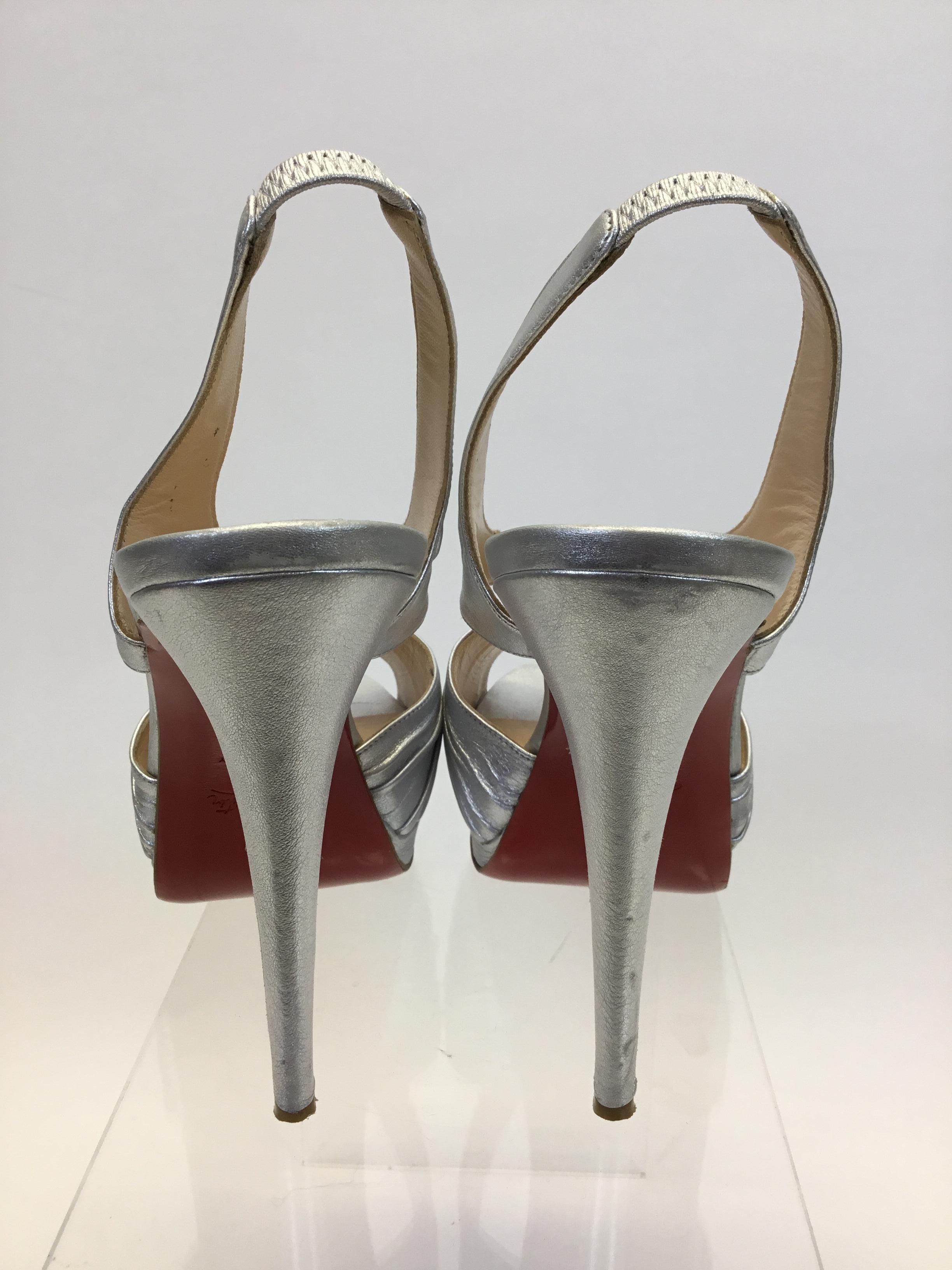 silver louboutin heels