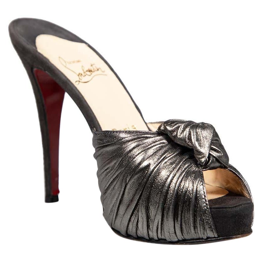 Christian Louboutin Silver Knot Detail Sandals Size IT 38