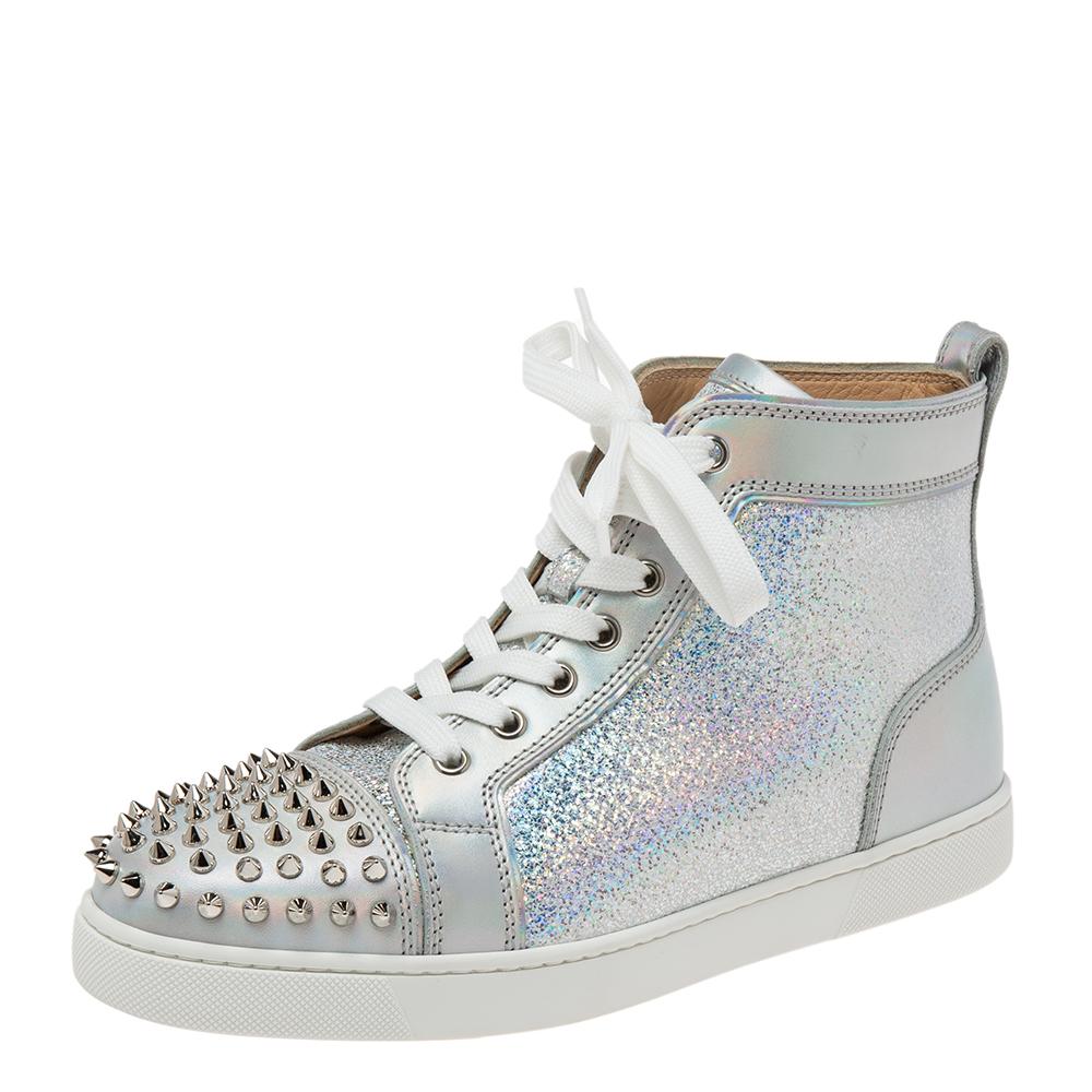 Christian Louboutin Silver Leather Lou 