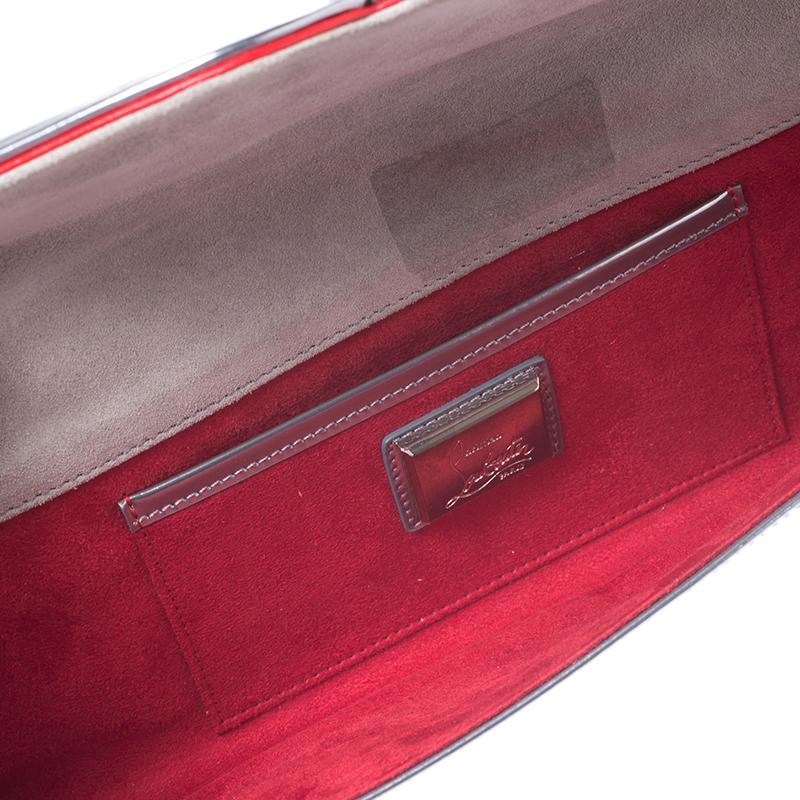 Christian Louboutin Silver Patent Leather So Kate Baguette Clutch 3