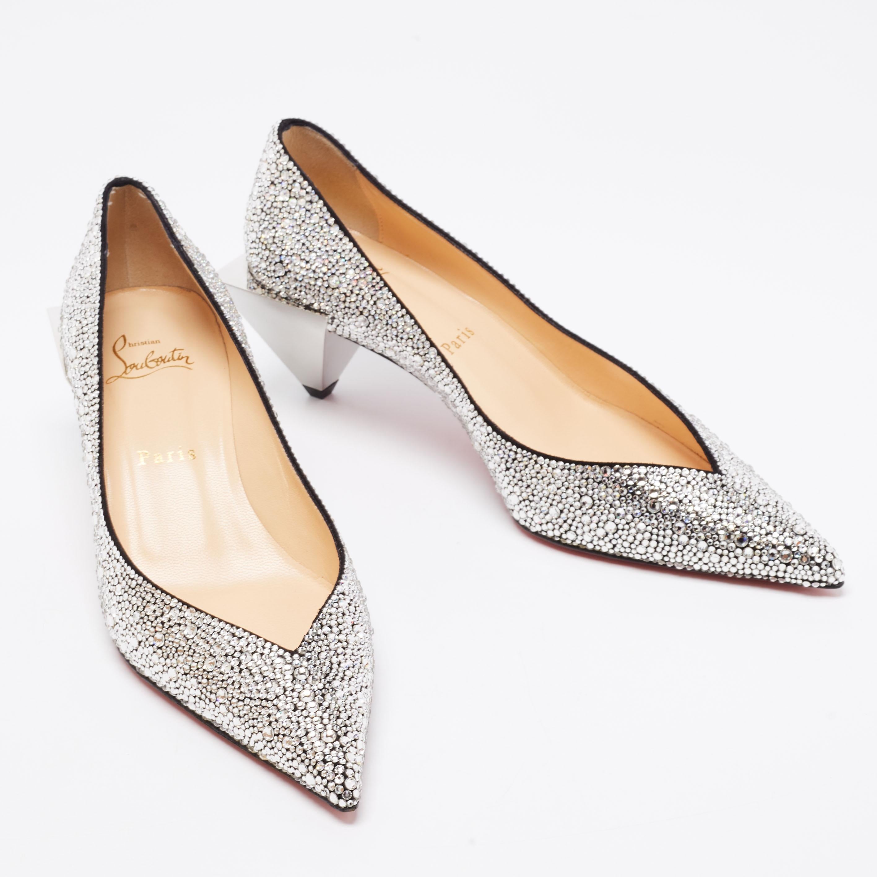 These Christian Louboutin pumps are a great choice if you’re looking to add a pair that's glamorous and comfortable. The pair has been made in Italy from embellished suede and set on 7 cm heels.

Includes Original Box