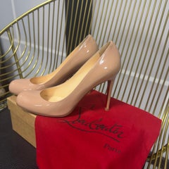 Christian Louboutin Simple Pump 100 Nude Patent Leather - Iconic Décolletés