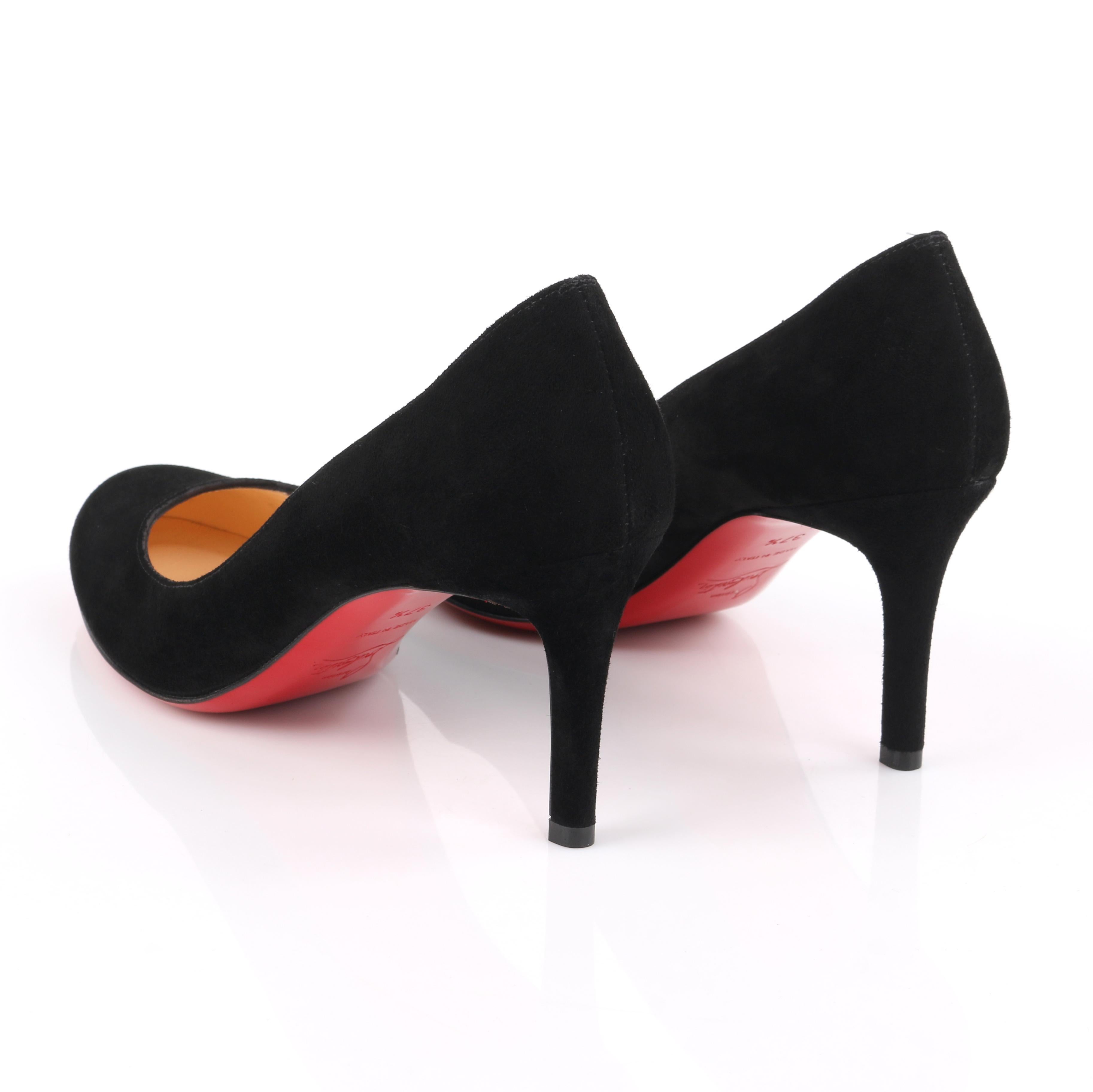 Women's CHRISTIAN LOUBOUTIN “Simple Pump 70” Black Suede Leather Classic Pump NIB 