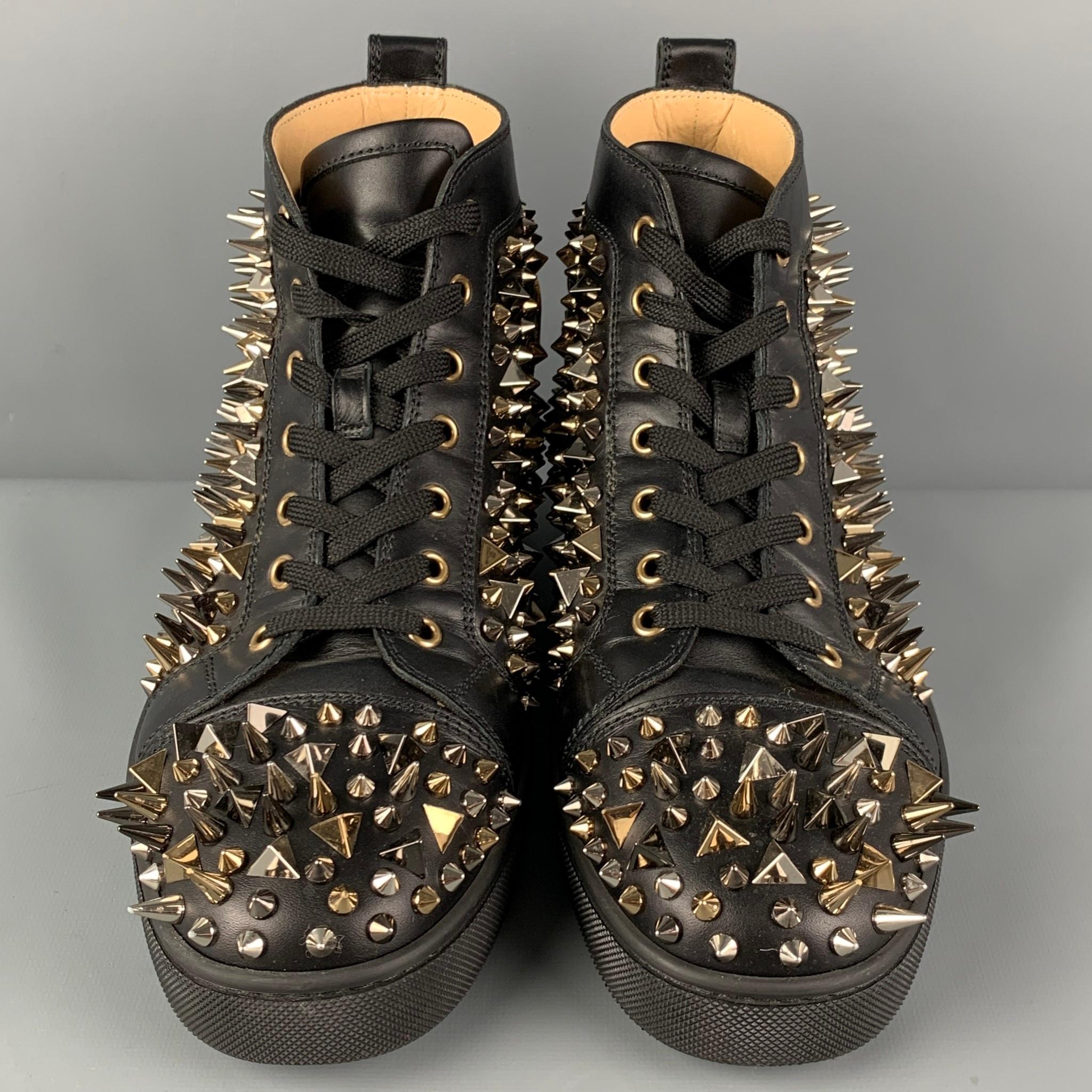 black and gold louboutin sneakers