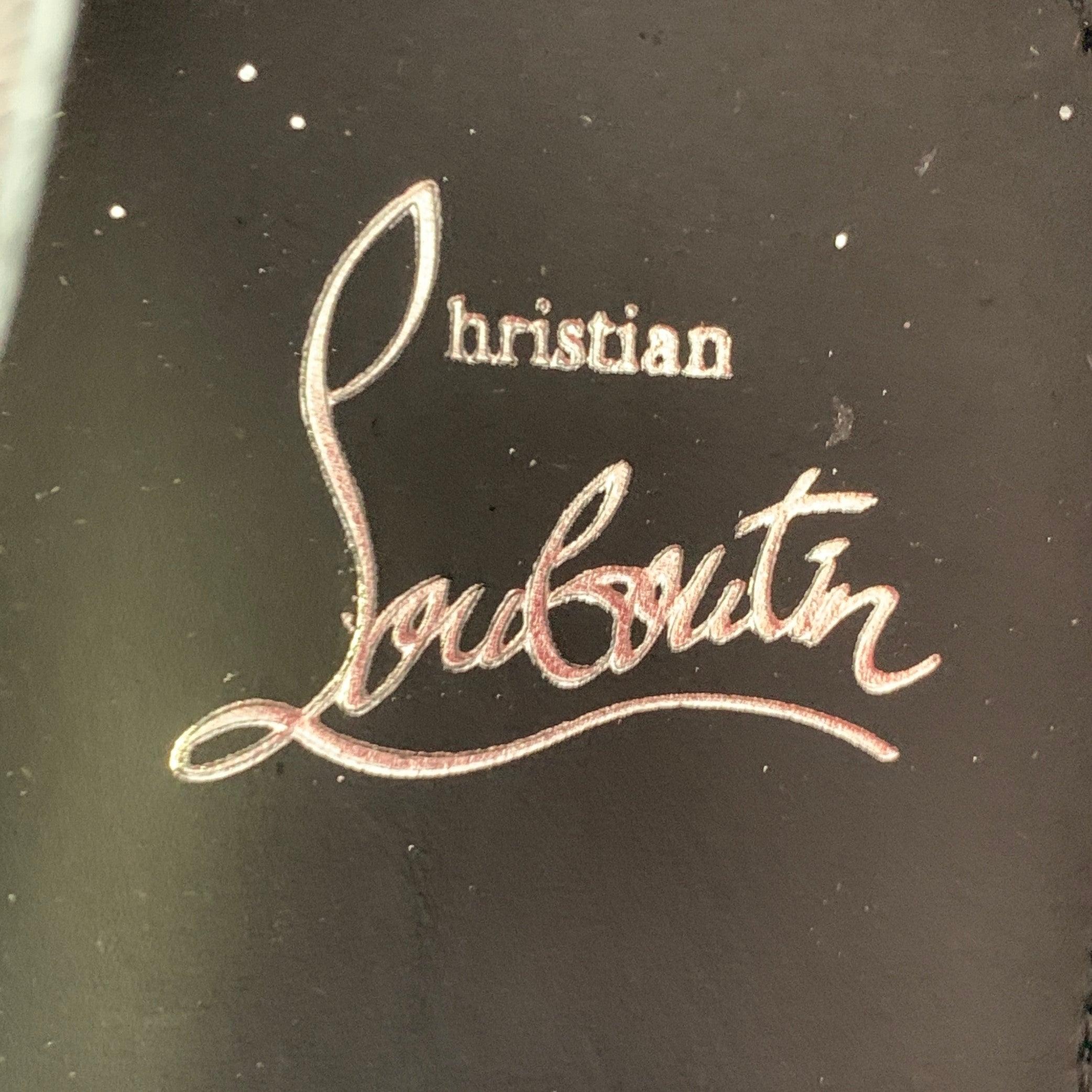 CHRISTIAN LOUBOUTIN Taglia 10 Nero Argento Metallizzato Velluto Punta Punta Punta Lacci in vendita 3