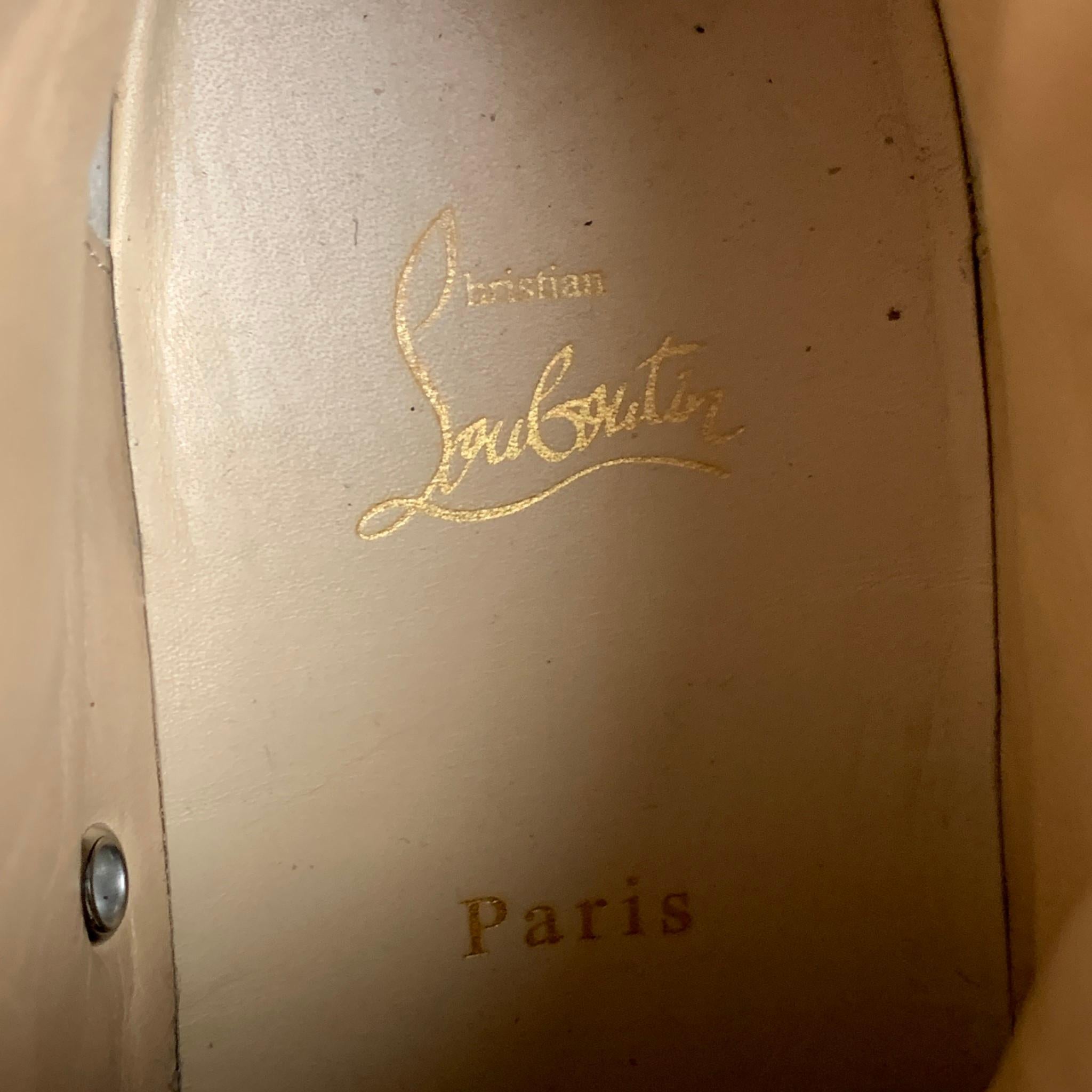 CHRISTIAN LOUBOUTIN Size 10 Black White Leather Louis All Over Spikes Sneakers 2
