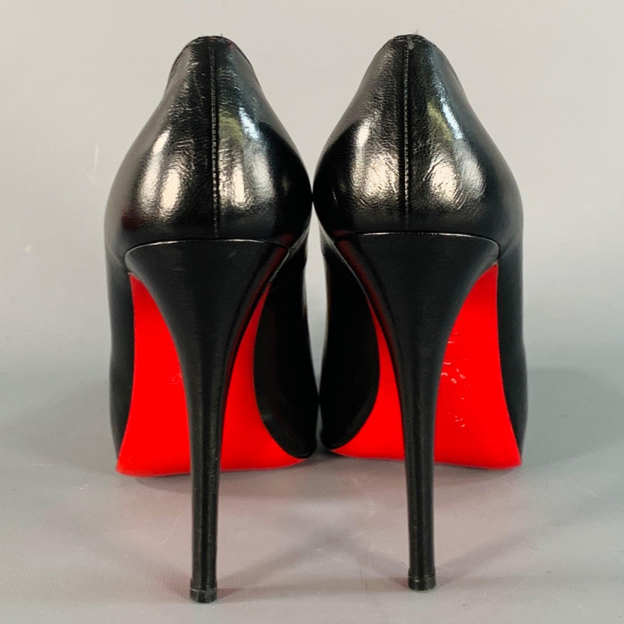 Nero CHRISTIAN LOUBOUTIN Taglia 10 Rolando, pompe in pelle nera con plateau nascosto in vendita