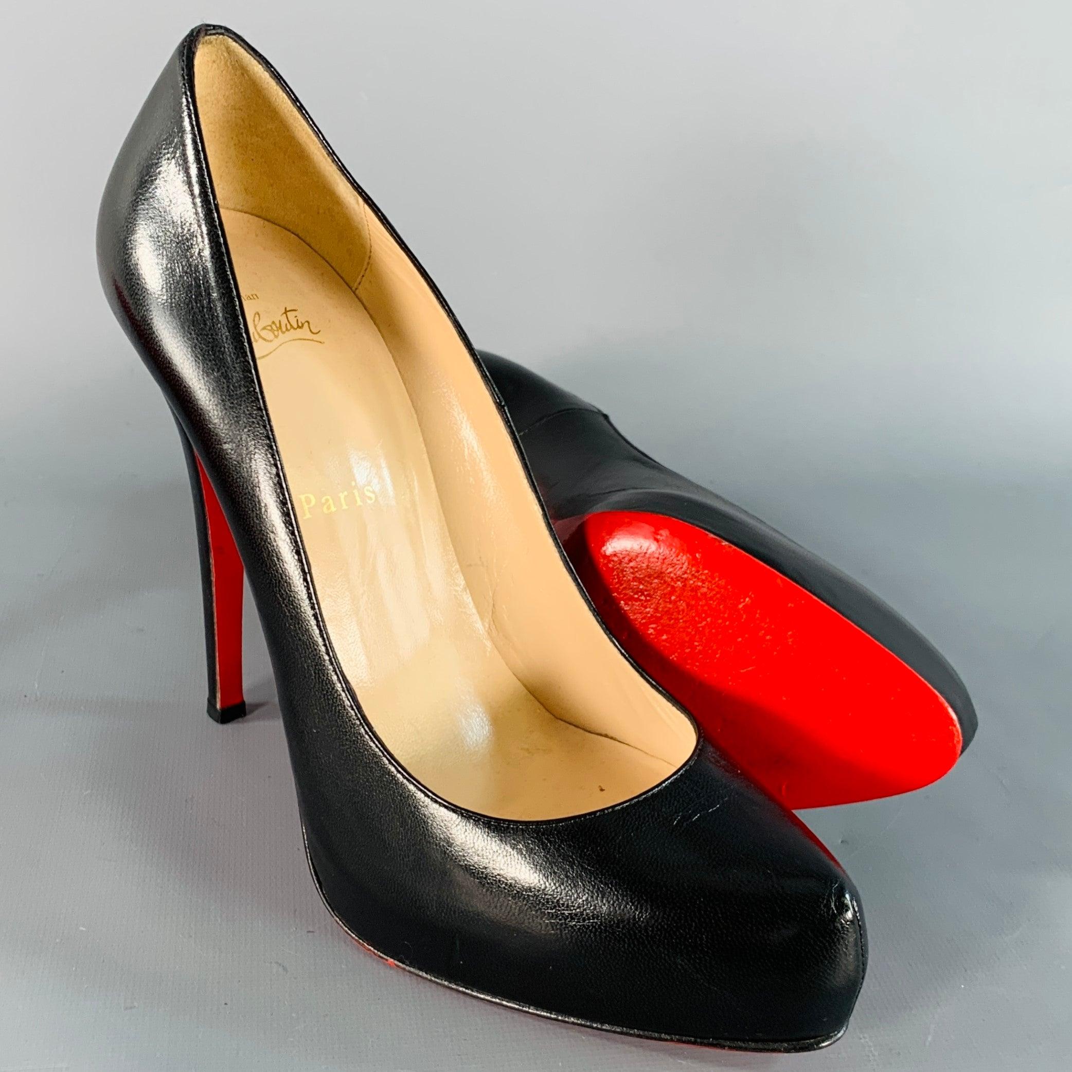 Donna CHRISTIAN LOUBOUTIN Taglia 10 Rolando, pompe in pelle nera con plateau nascosto in vendita