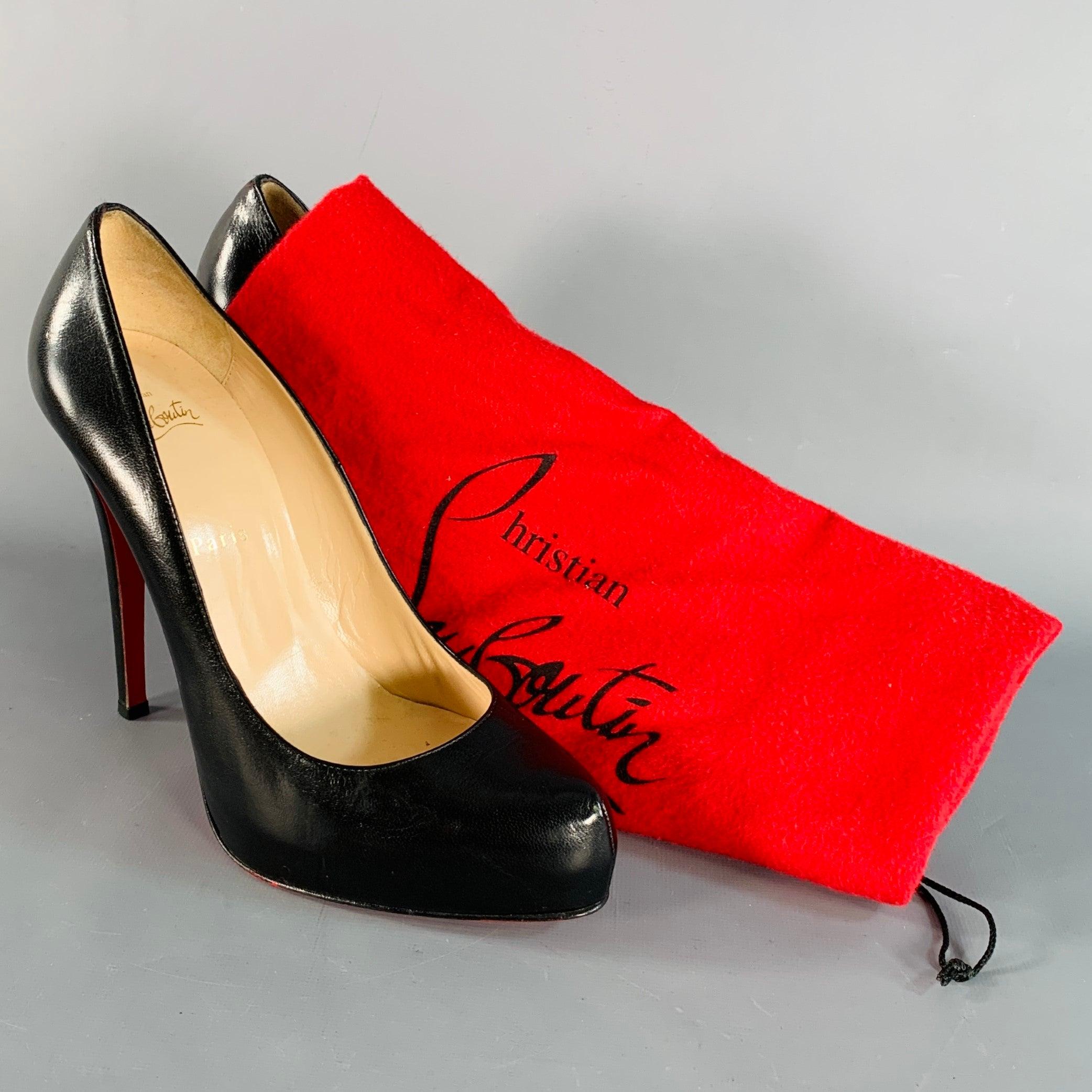 CHRISTIAN LOUBOUTIN Taglia 10 Rolando, pompe in pelle nera con plateau nascosto in vendita 4