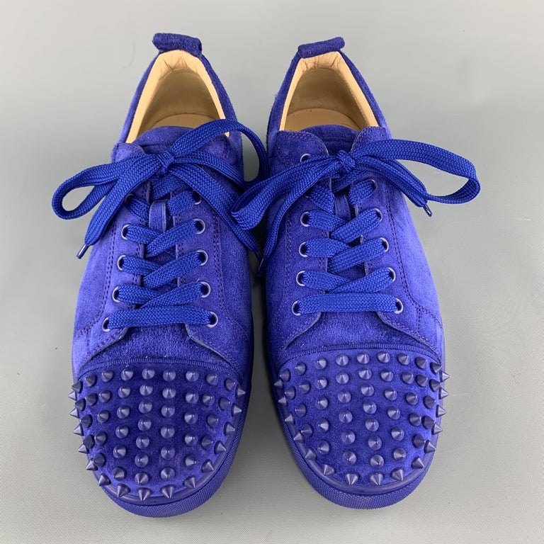 CHRISTIAN LOUBOUTIN Size 10 Royal Blue LOUIS JUNIOR Spike Sneakers at 1stDibs | christian louboutin blue, royal christian sneakers, blue christian louboutin sneakers