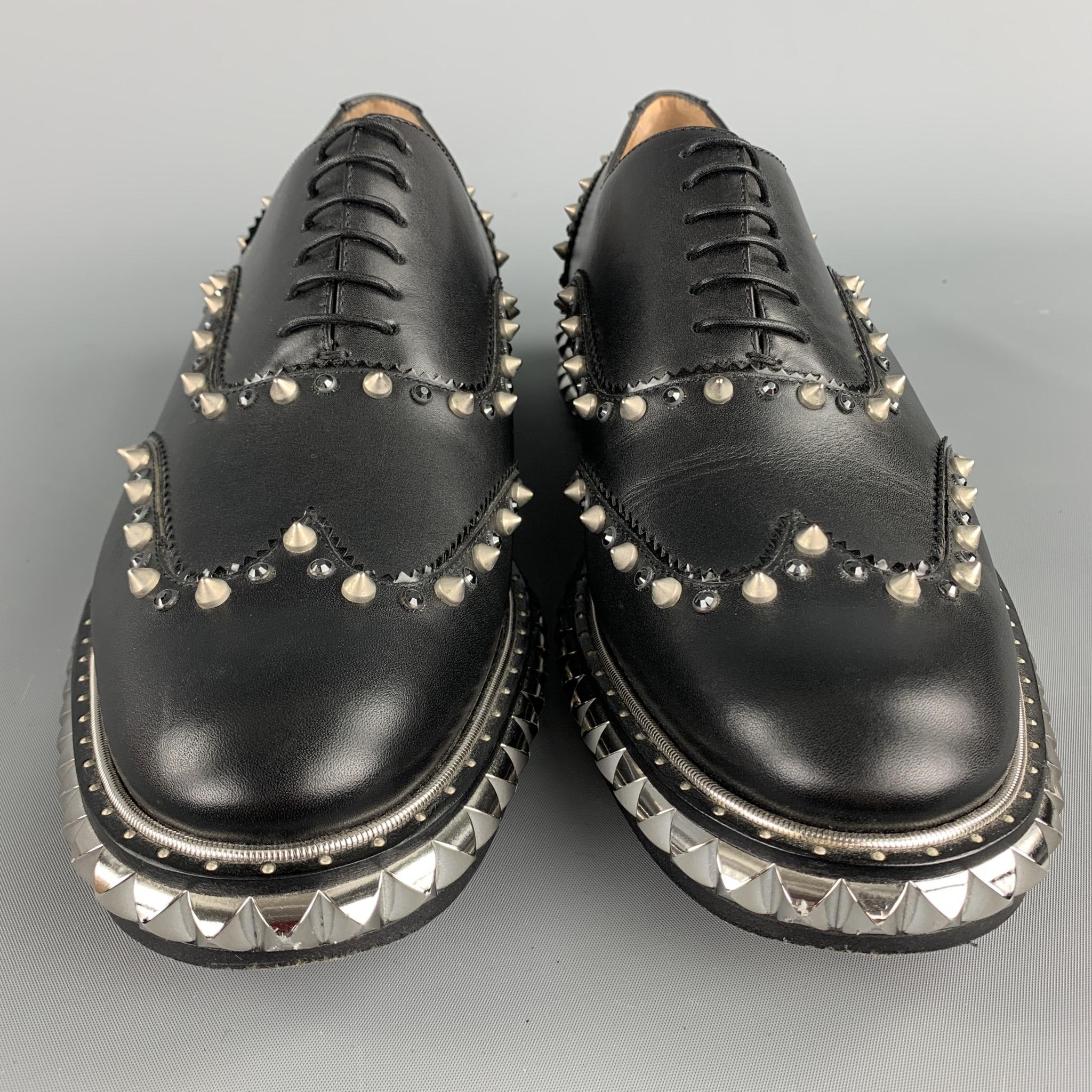 sayze platform lace-up shoe in black studded