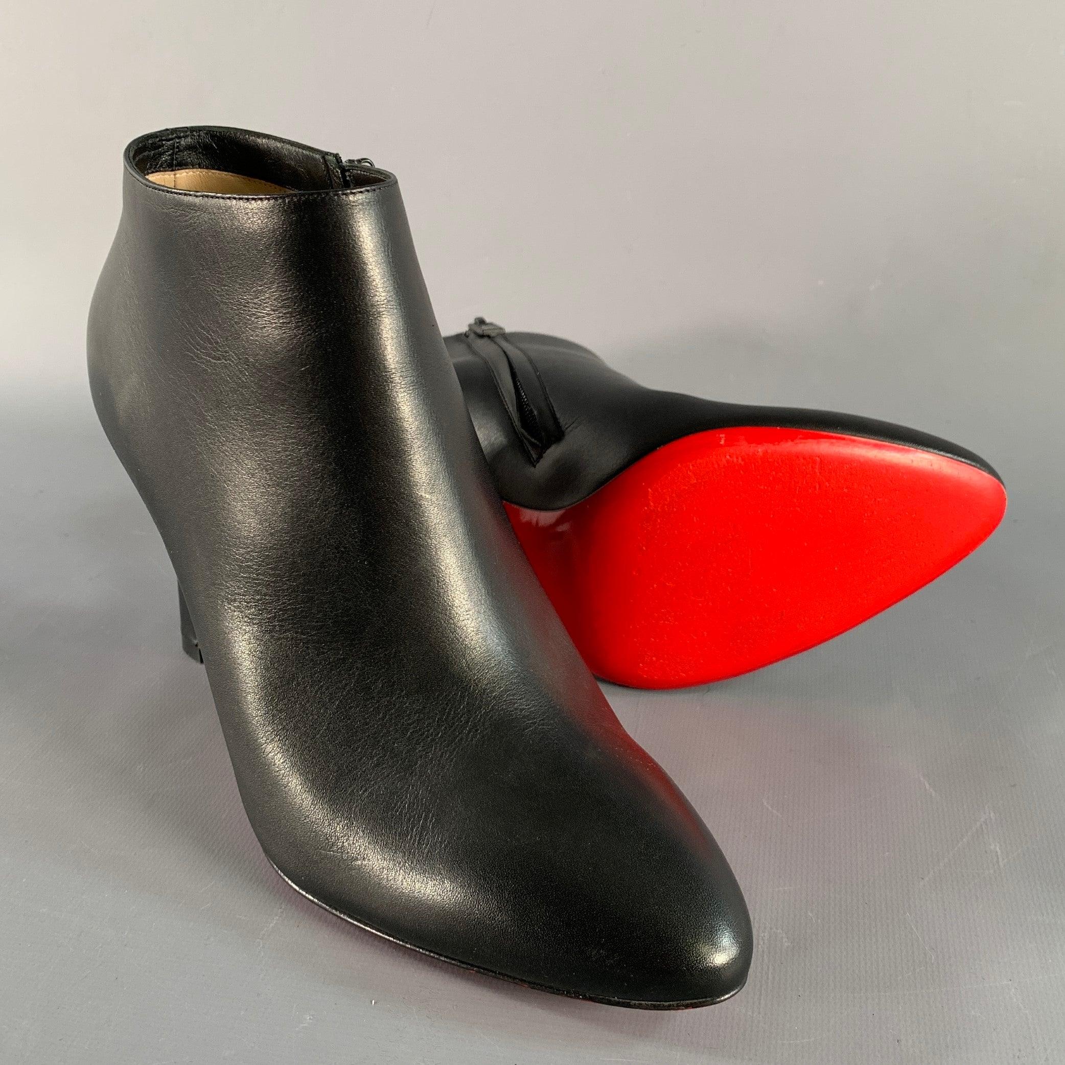 CHRISTIAN LOUBOUTIN Size 11 Black Side Zipper Boots For Sale 1