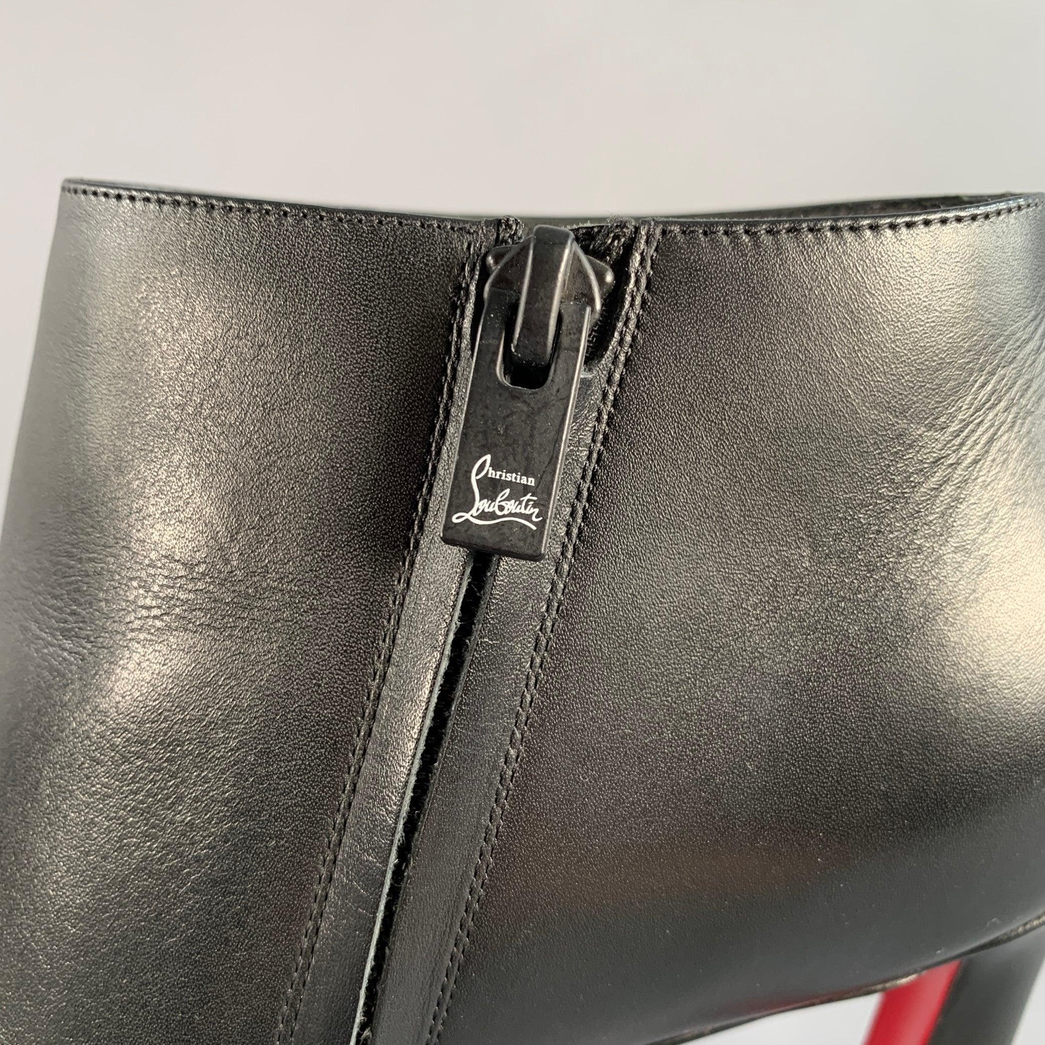 CHRISTIAN LOUBOUTIN Size 11 Black Side Zipper Boots For Sale 3
