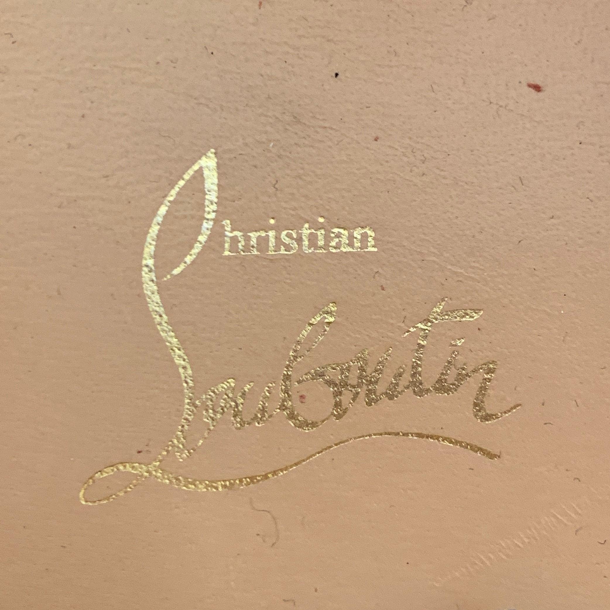 CHRISTIAN LOUBOUTIN Size 11 Rantulow Orlato Grey Slate Pebble Grain Leather Low Top Sneakers 2