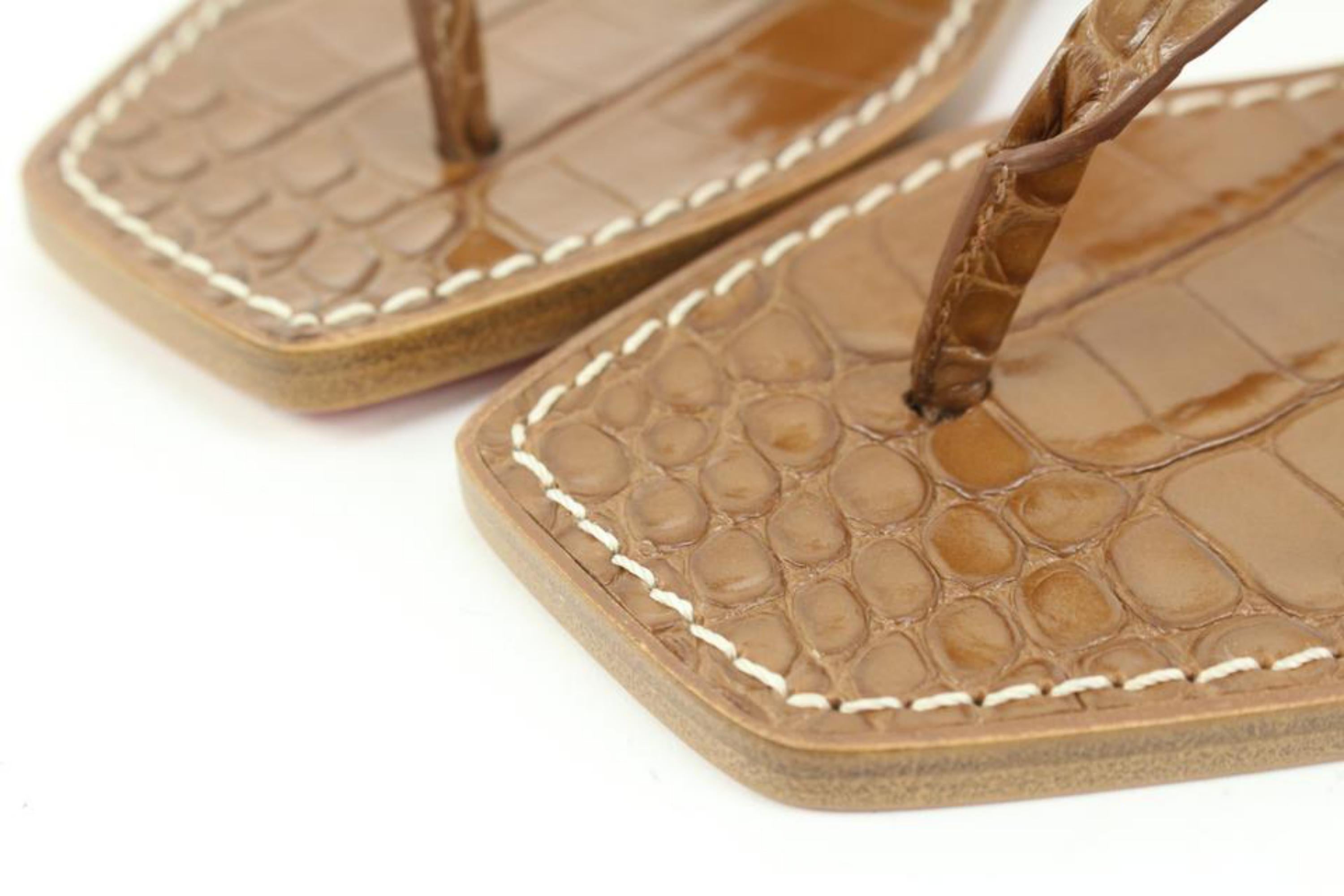Christian Louboutin Size 35 Brown Cubongo Flat Calf Ali Gladiator Sandals   For Sale 5