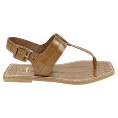 Christian Louboutin taglia 35 sandali piatti Cubongo in vitello ali gladiatore marrone