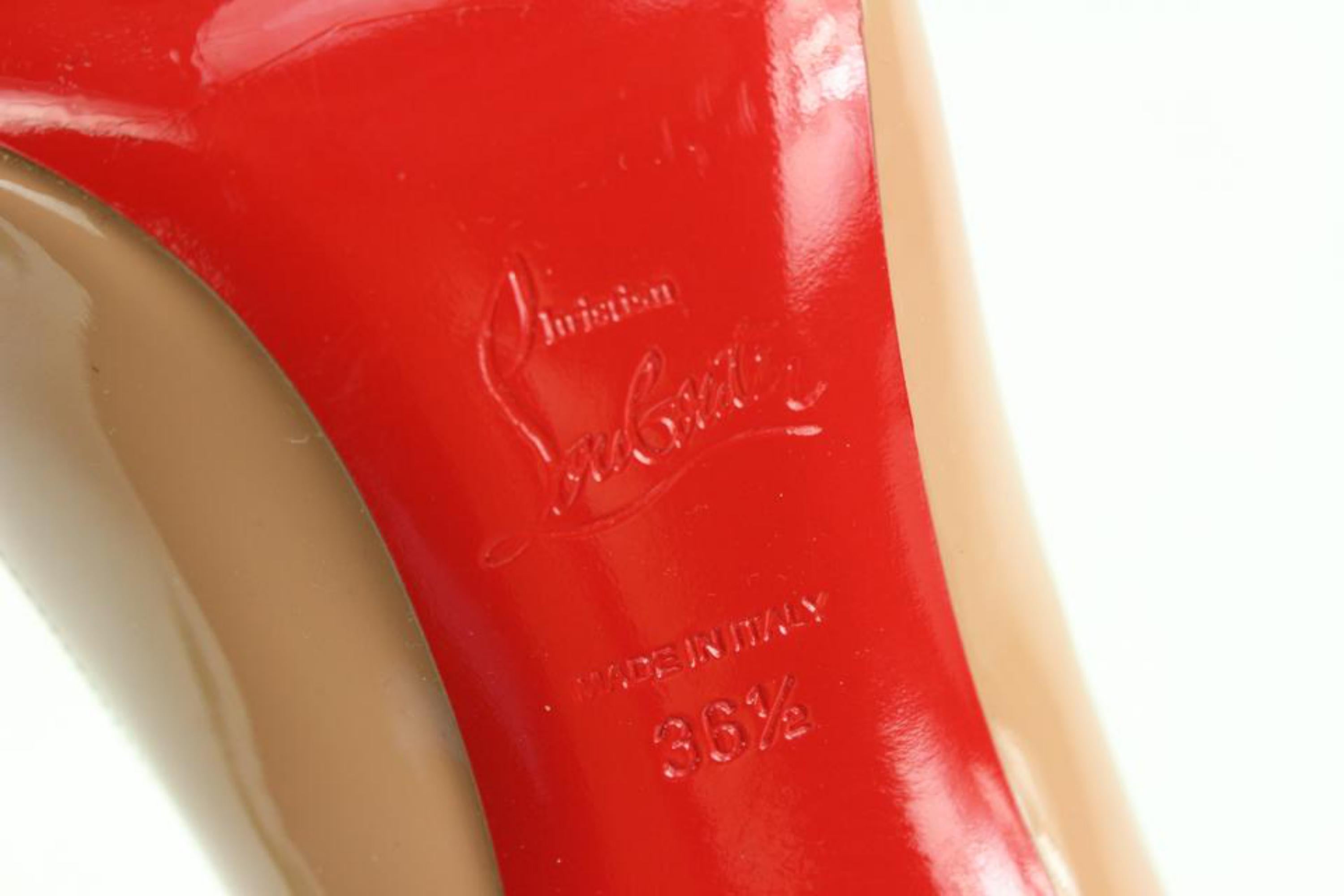 Orange Christian Louboutin - Chaussures à talons plissés Pigalle couleur chair, taille 36,5, 79cl317 en vente