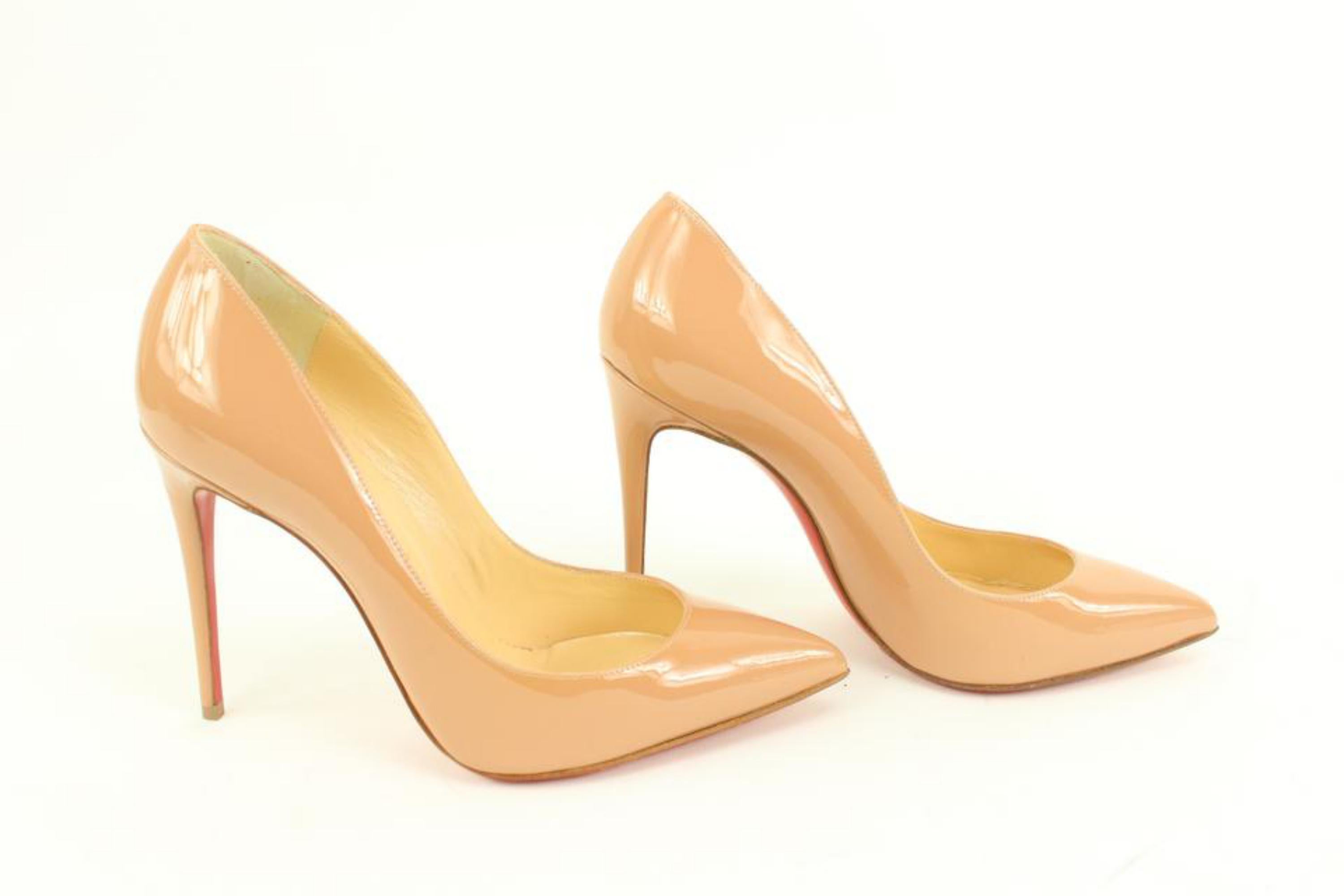 Christian Louboutin - Chaussures à talons plissés Pigalle couleur chair, taille 36,5, 79cl317 Excellent état - En vente à Dix hills, NY