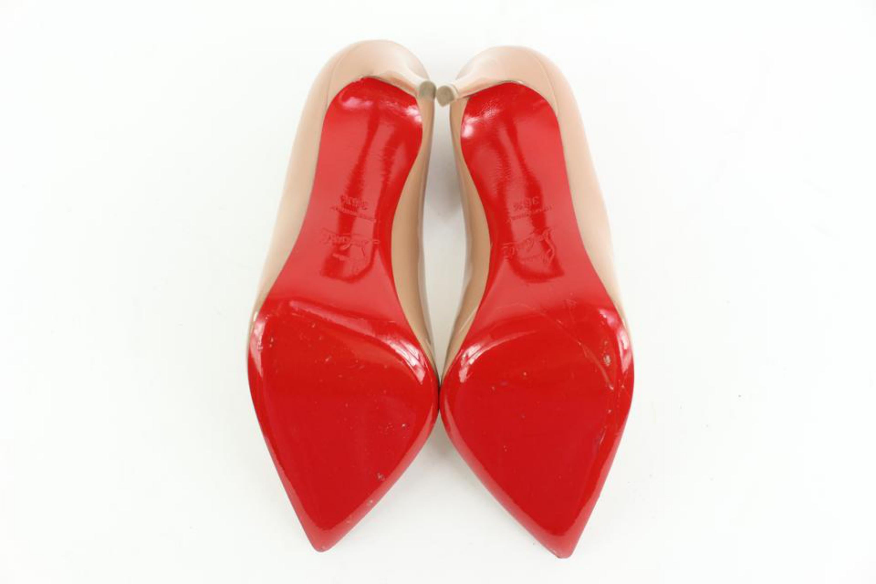 Christian Louboutin - Chaussures à talons plissés Pigalle couleur chair, taille 36,5, 79cl317 en vente 3