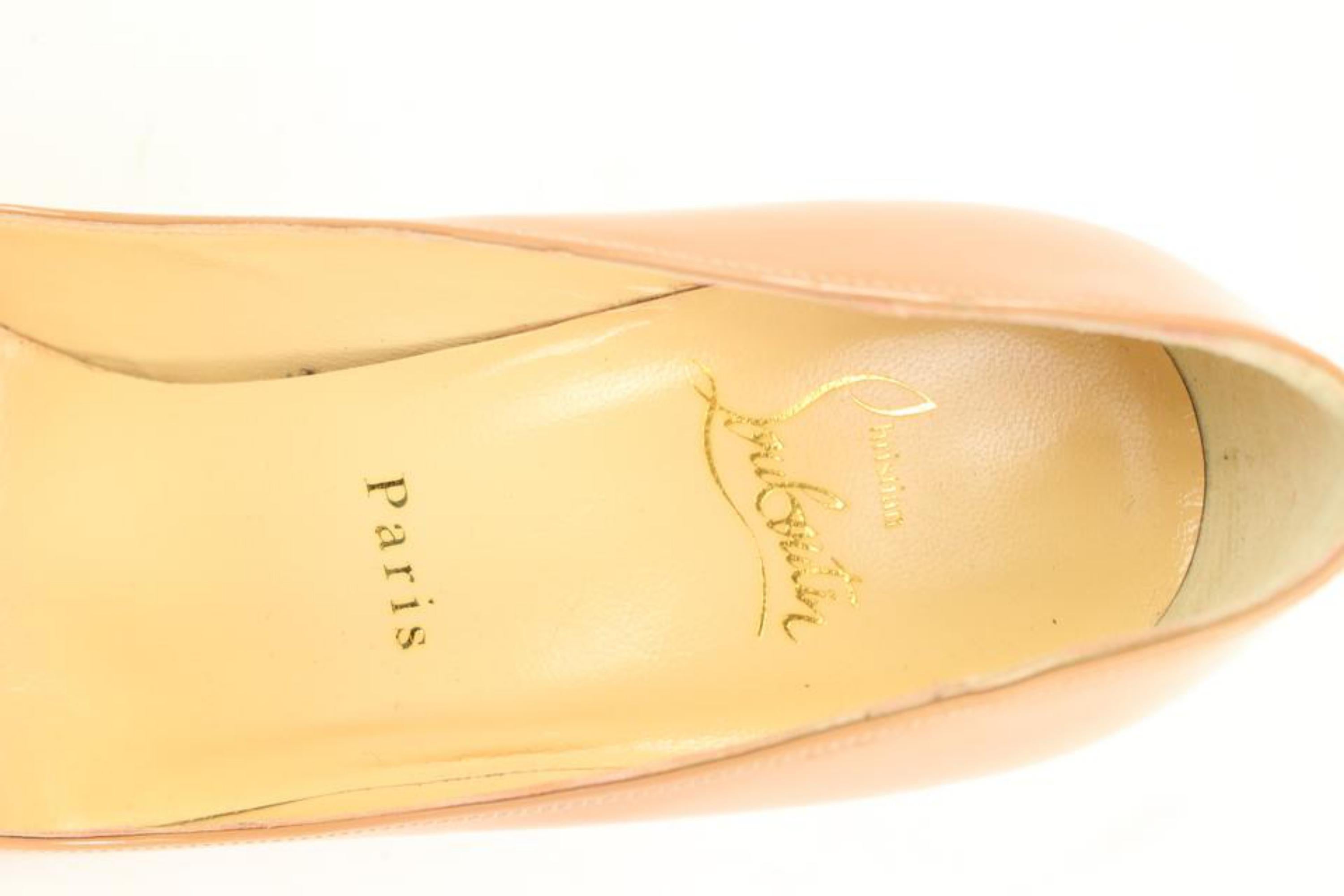 Christian Louboutin - Chaussures à talons plissés Pigalle couleur chair, taille 36,5, 79cl317 en vente 4