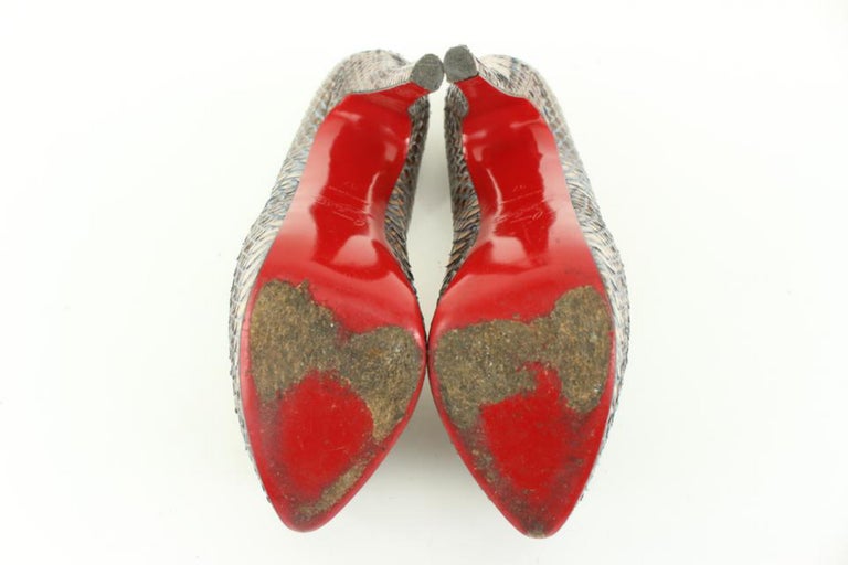 Christian Louboutin Size 37 Python Daffodile Platform Heels 13cl47