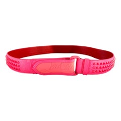 CHRISTIAN LOUBOUTIN Size 38 Pink Red Studded Leather Belt