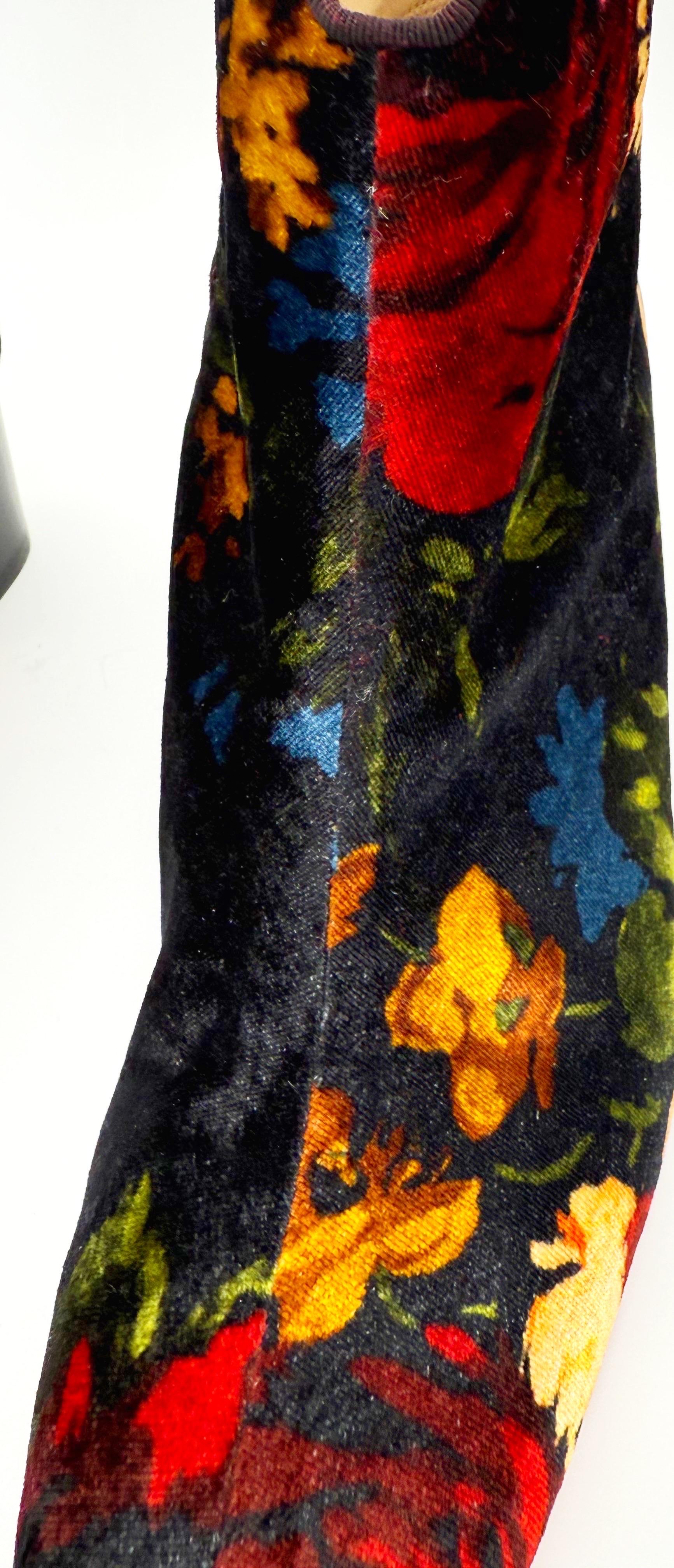 Christian Louboutin Size 39 Floral Bouquet Velvet Disco Ankle Boots Booties For Sale 4