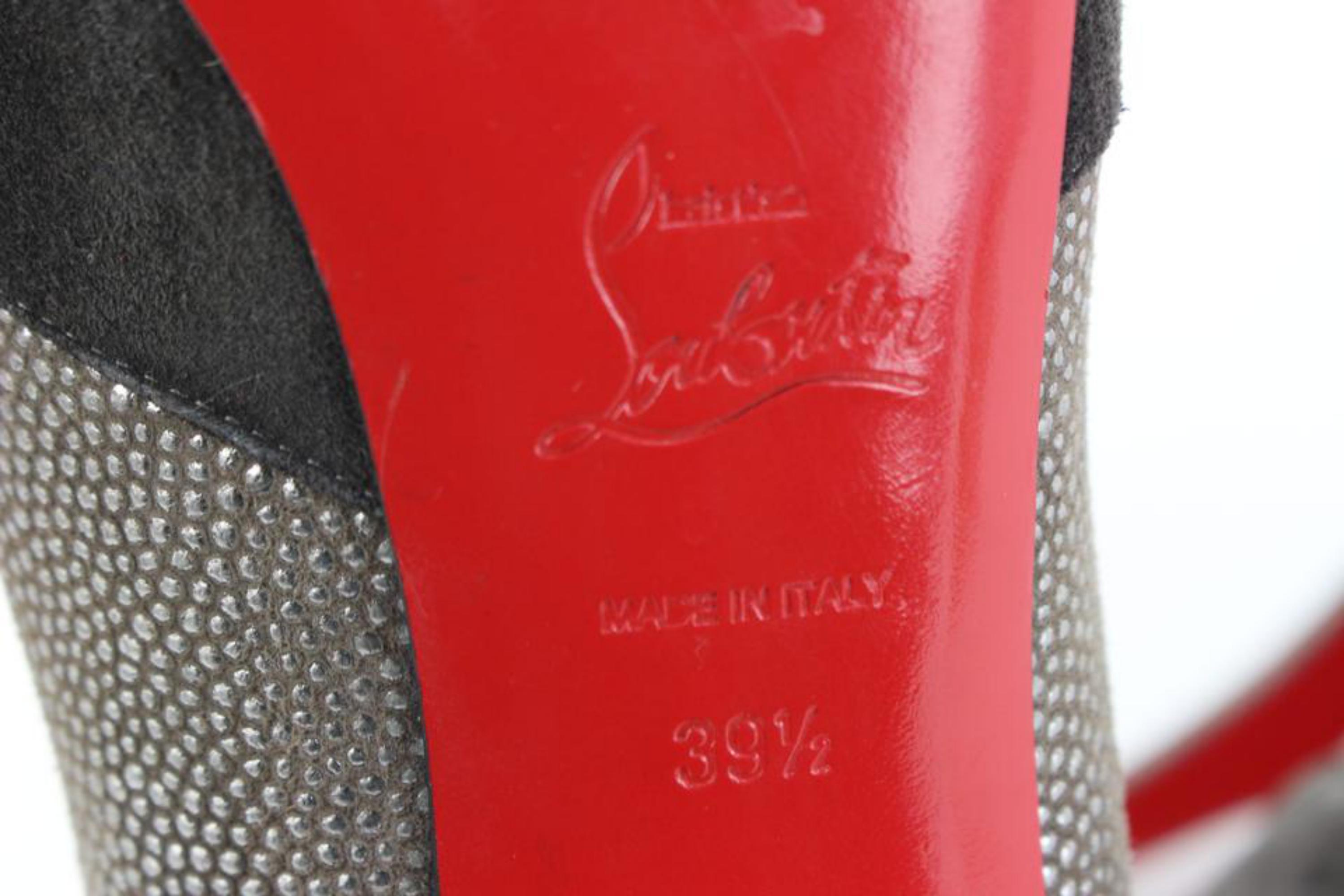 Christian Louboutin Size 39.5 Maggie Grey Red Bottoms Metal toe 45cl54s For Sale 6