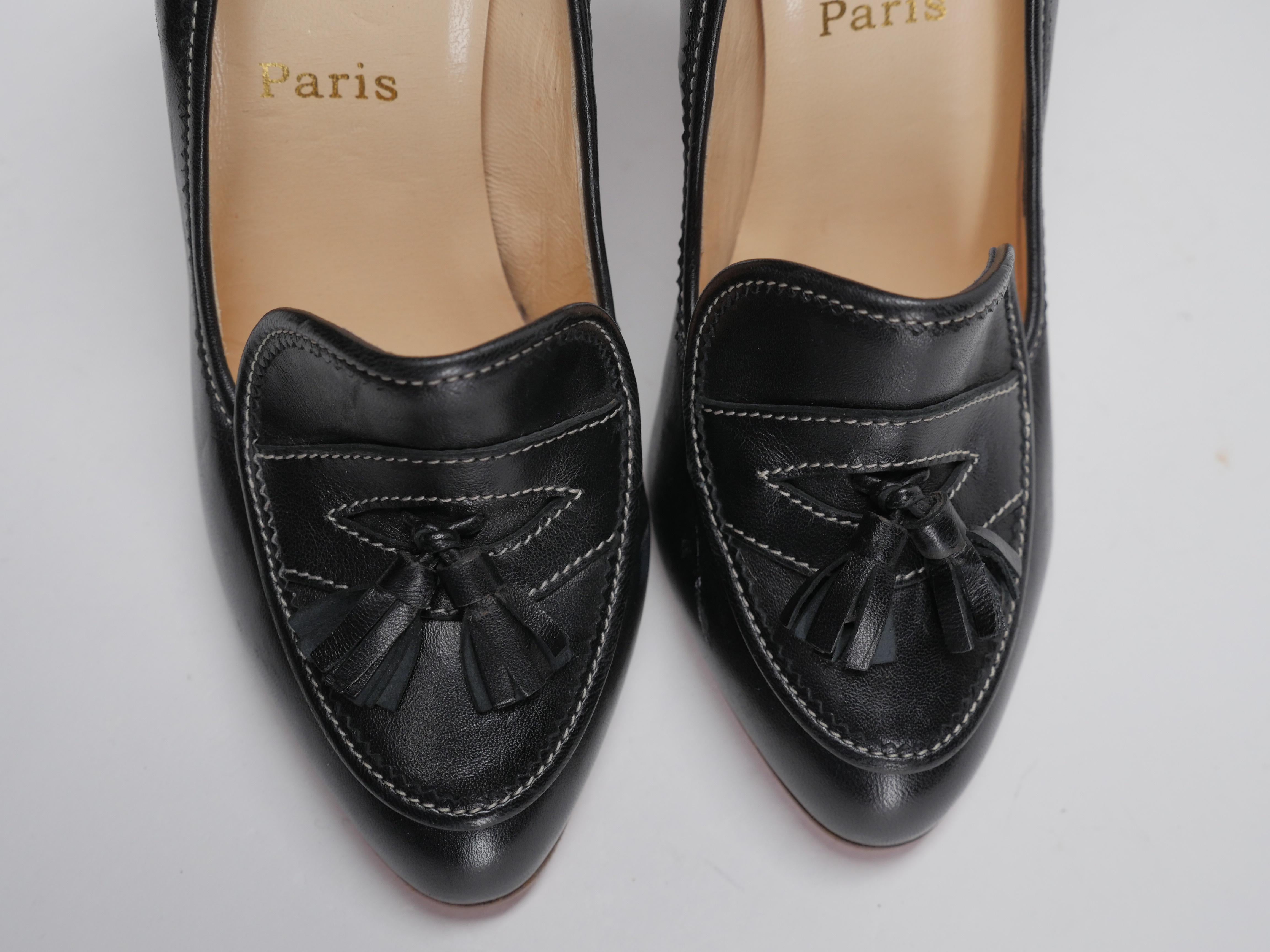 black loafer heels