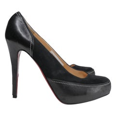 Christian Louboutin  Size 41 Black Leather & Suede Pumps