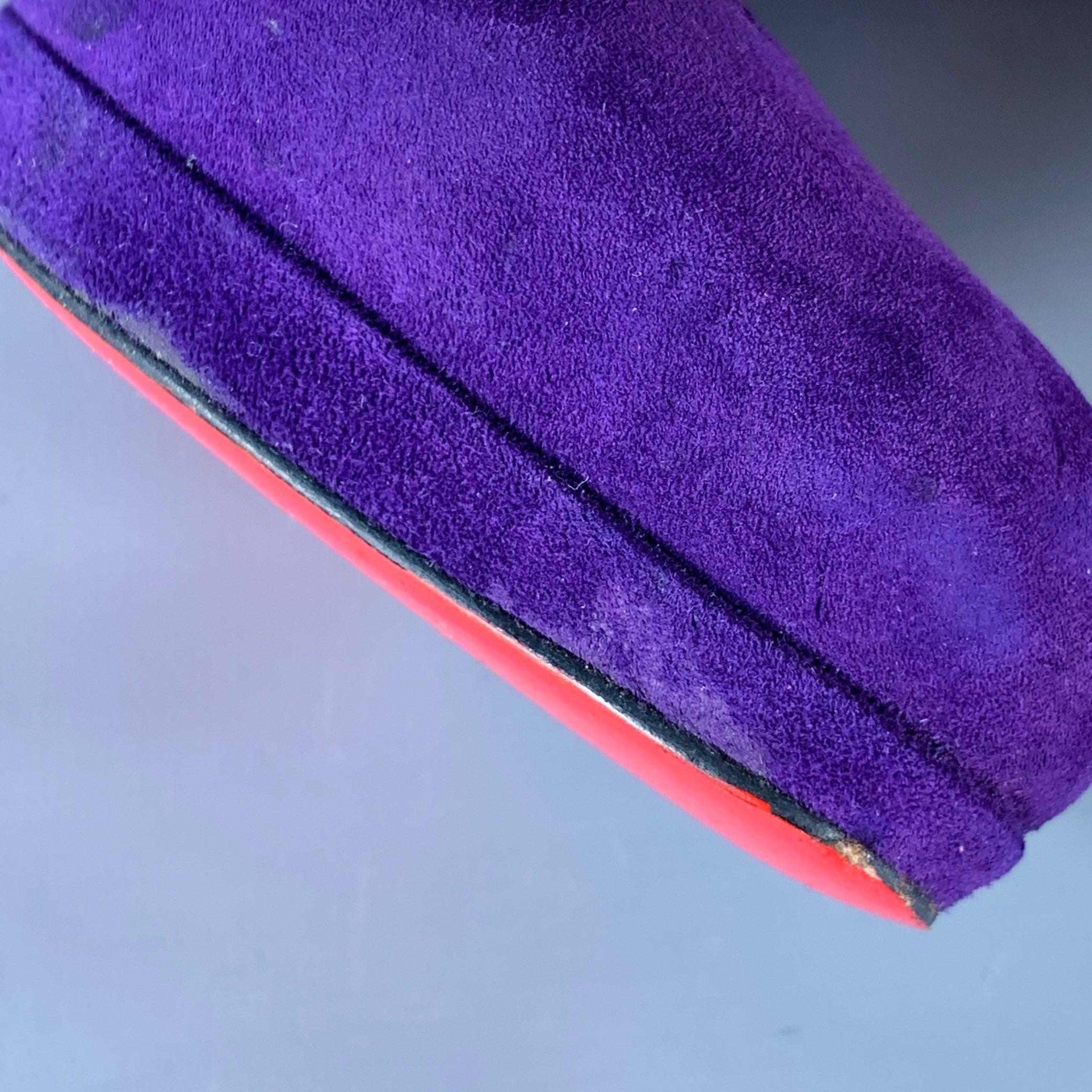 CHRISTIAN LOUBOUTIN Size 4.5 Purple Suede Platform Pumps For Sale 5
