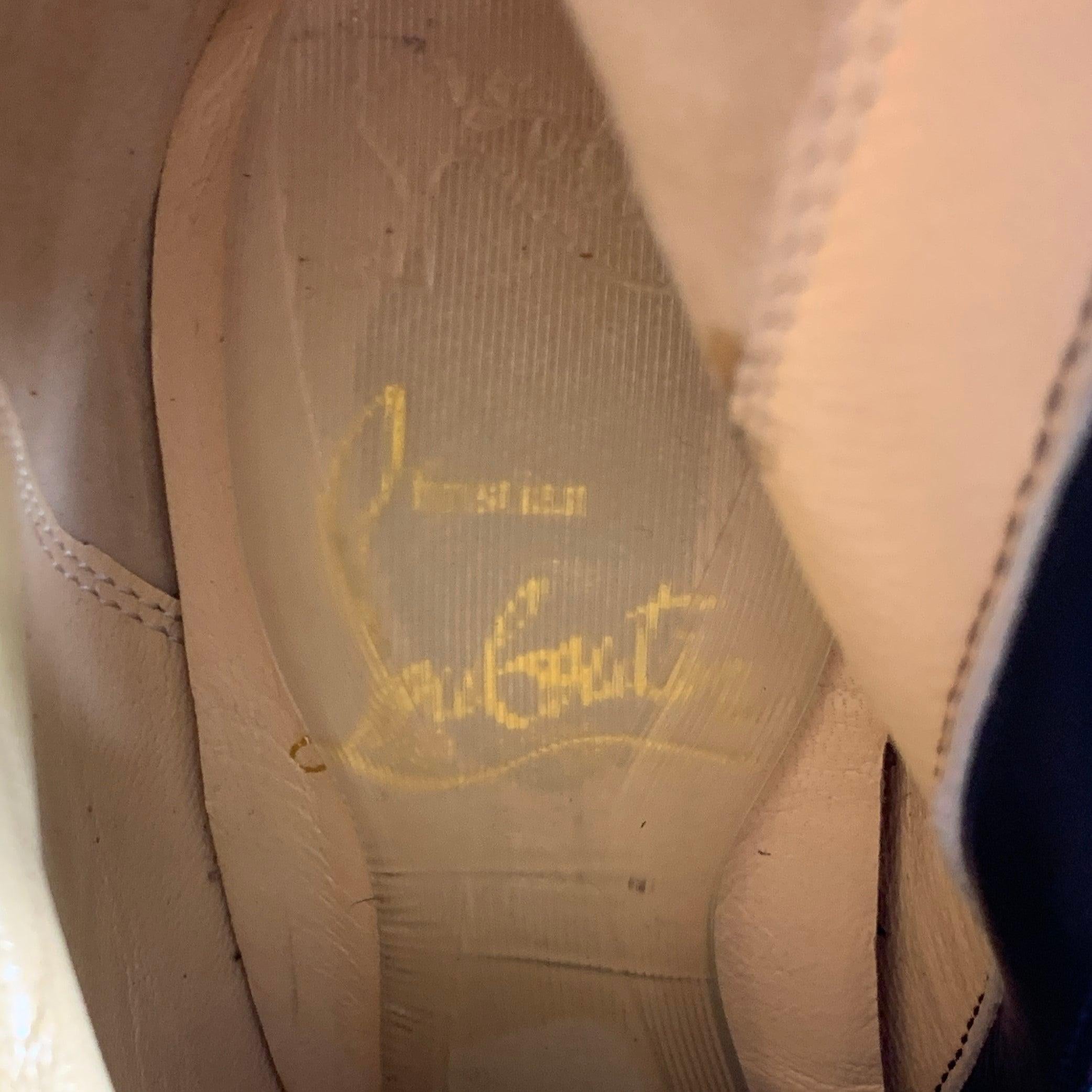 CHRISTIAN LOUBOUTIN Size 5 Black Leather Side Zipper Boots For Sale 3
