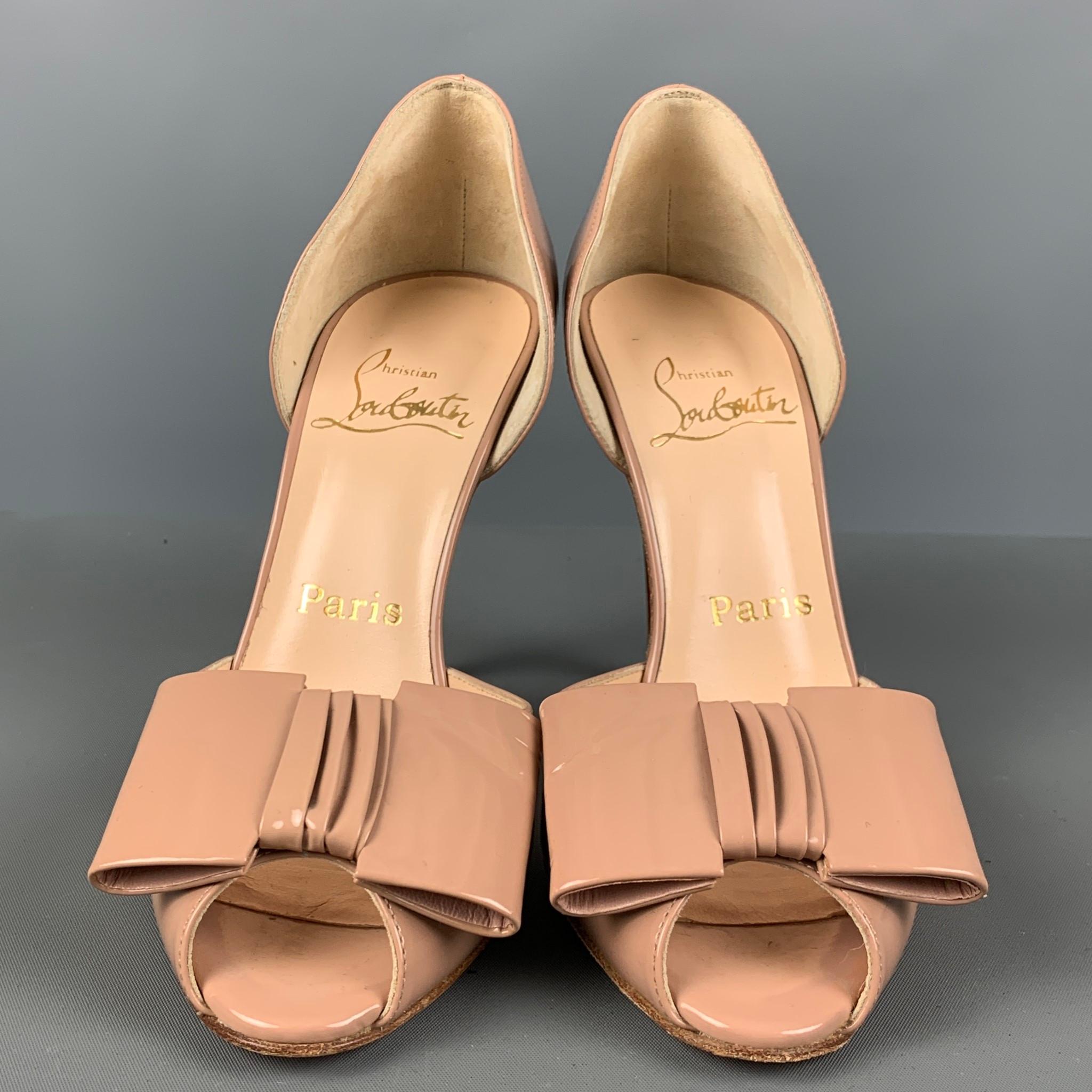 CHRISTIAN LOUBOUTIN Size 6 Beige Nude Patent Leather D'Orsay Pumps 1