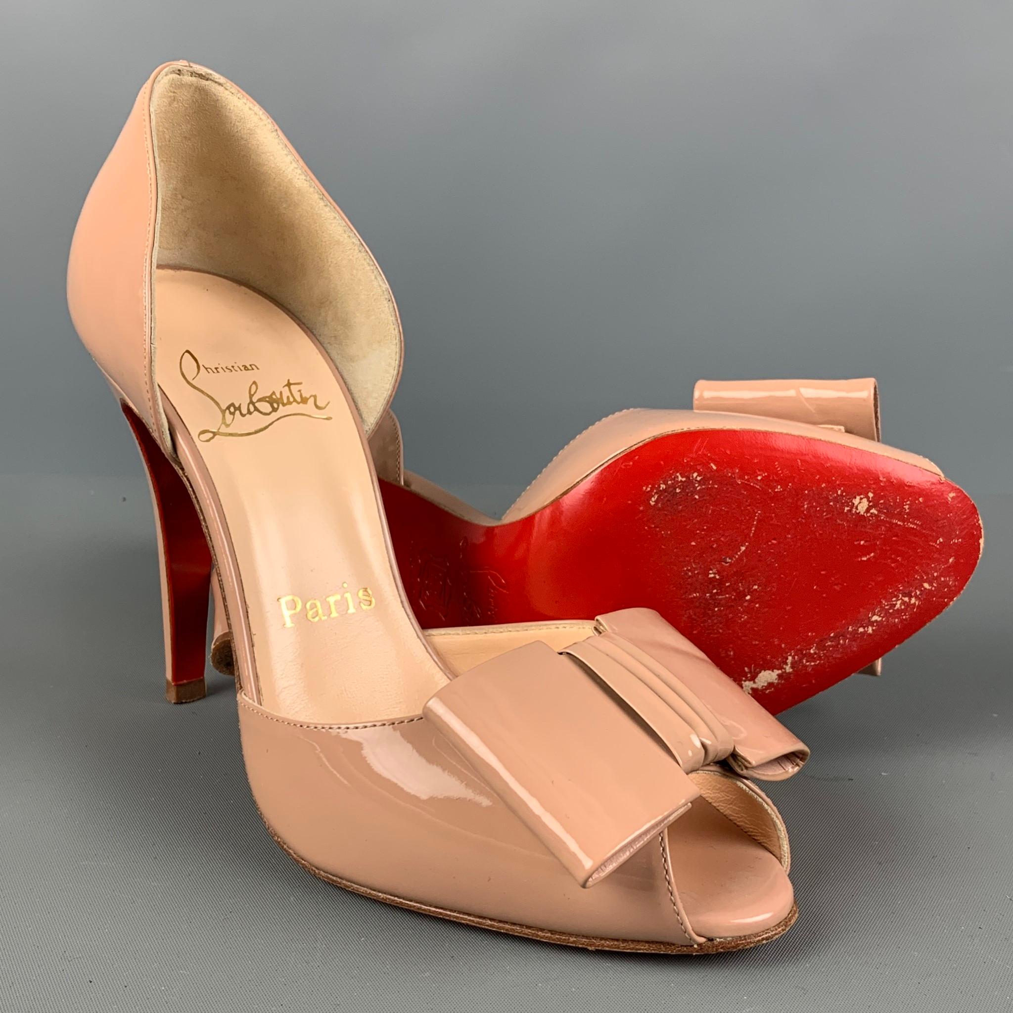 CHRISTIAN LOUBOUTIN Size 6 Beige Nude Patent Leather D'Orsay Pumps 2