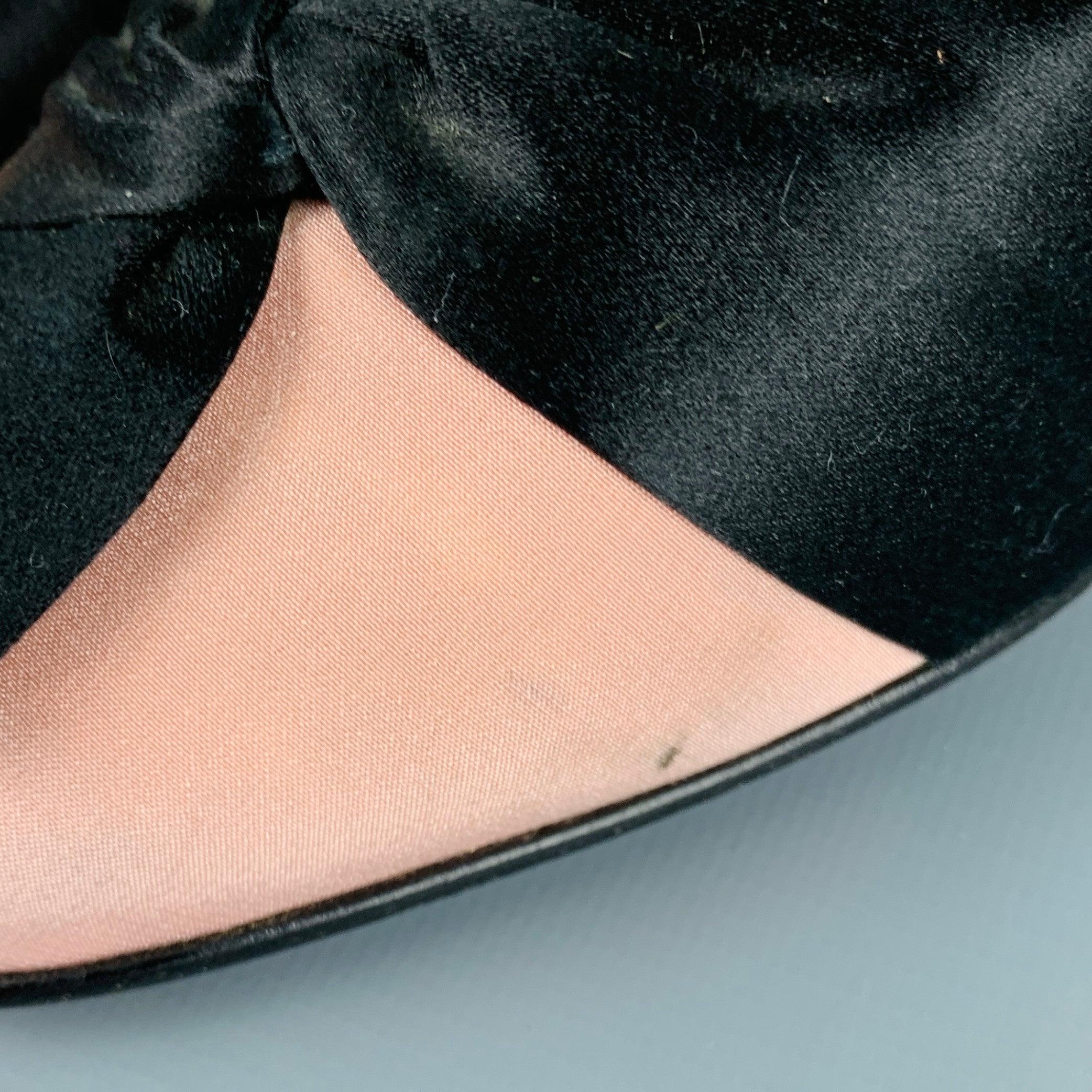 CHRISTIAN LOUBOUTIN Size 7.5 Pink Black Bow Pumps For Sale 6