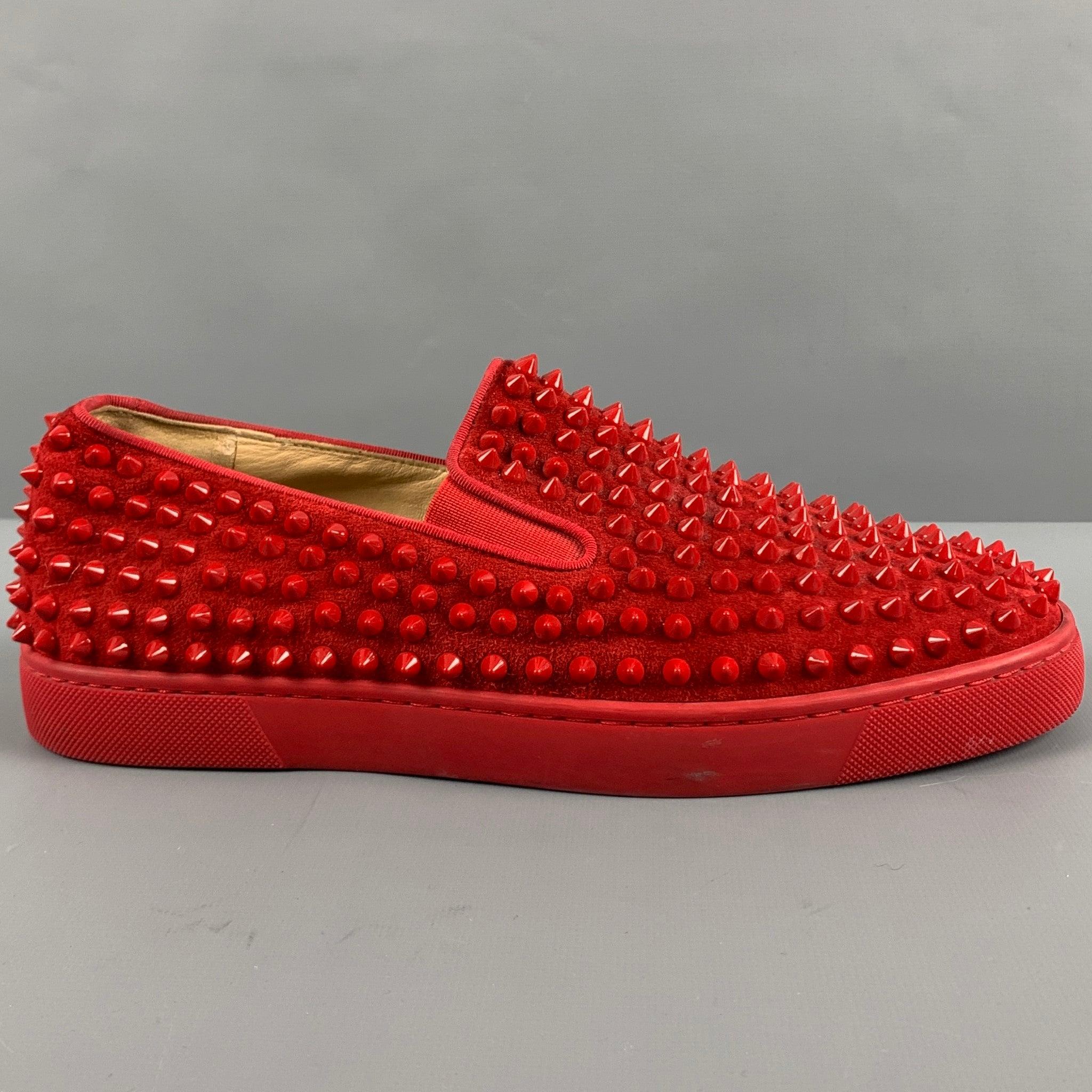 CHRISTIAN LOUBOUTIN sneakers
in a red leather featuring all over studs, a slip on style, and signature red sole.Very Good Pre-Owned Condition.
Minor signs of wear. 

Marked:   41Outsole: 11 inches  x 4 in
  
  
 
Reference: 127783
Category: