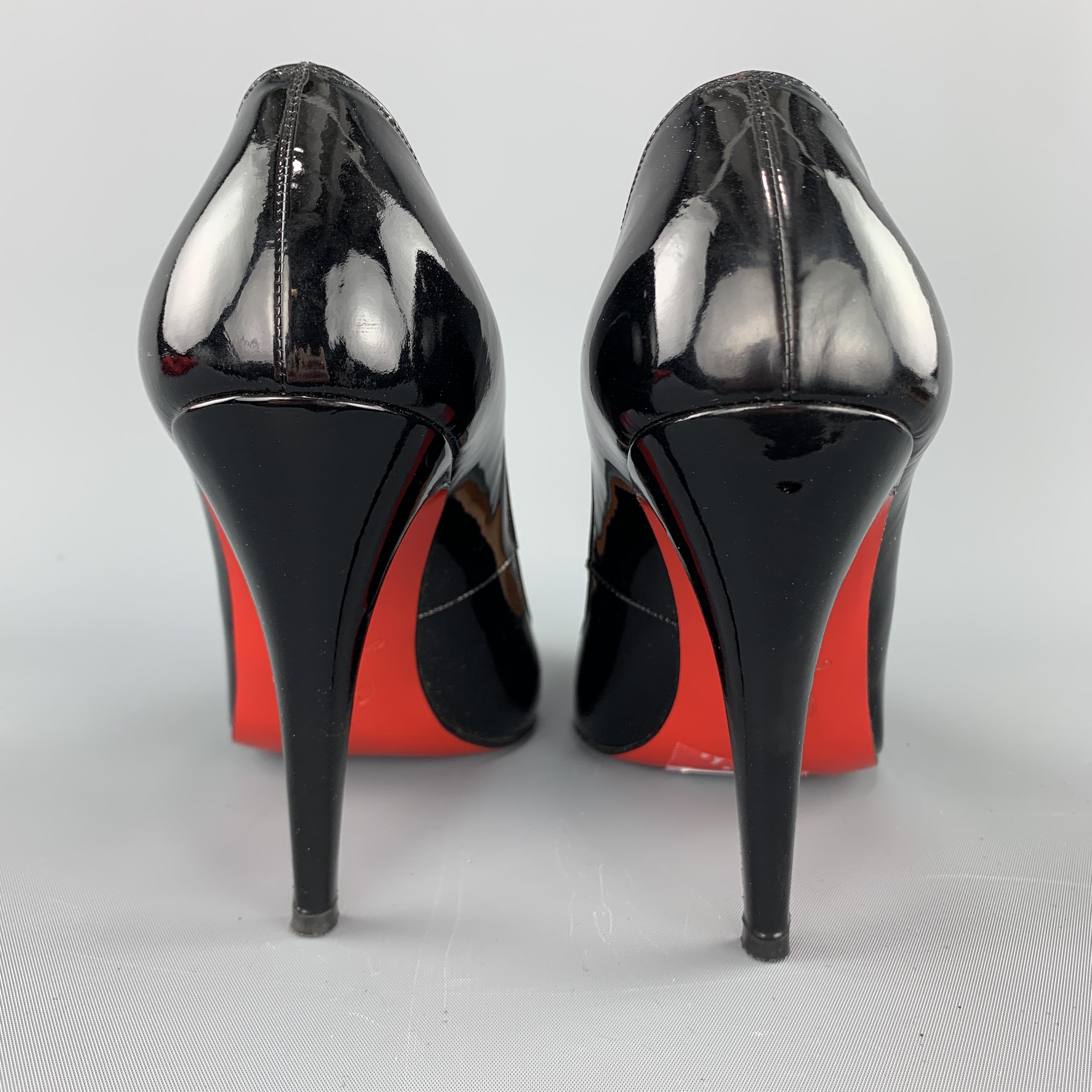 CHRISTIAN LOUBOUTIN Size 8.5 Black Patent Leather Pointed Pumps 2