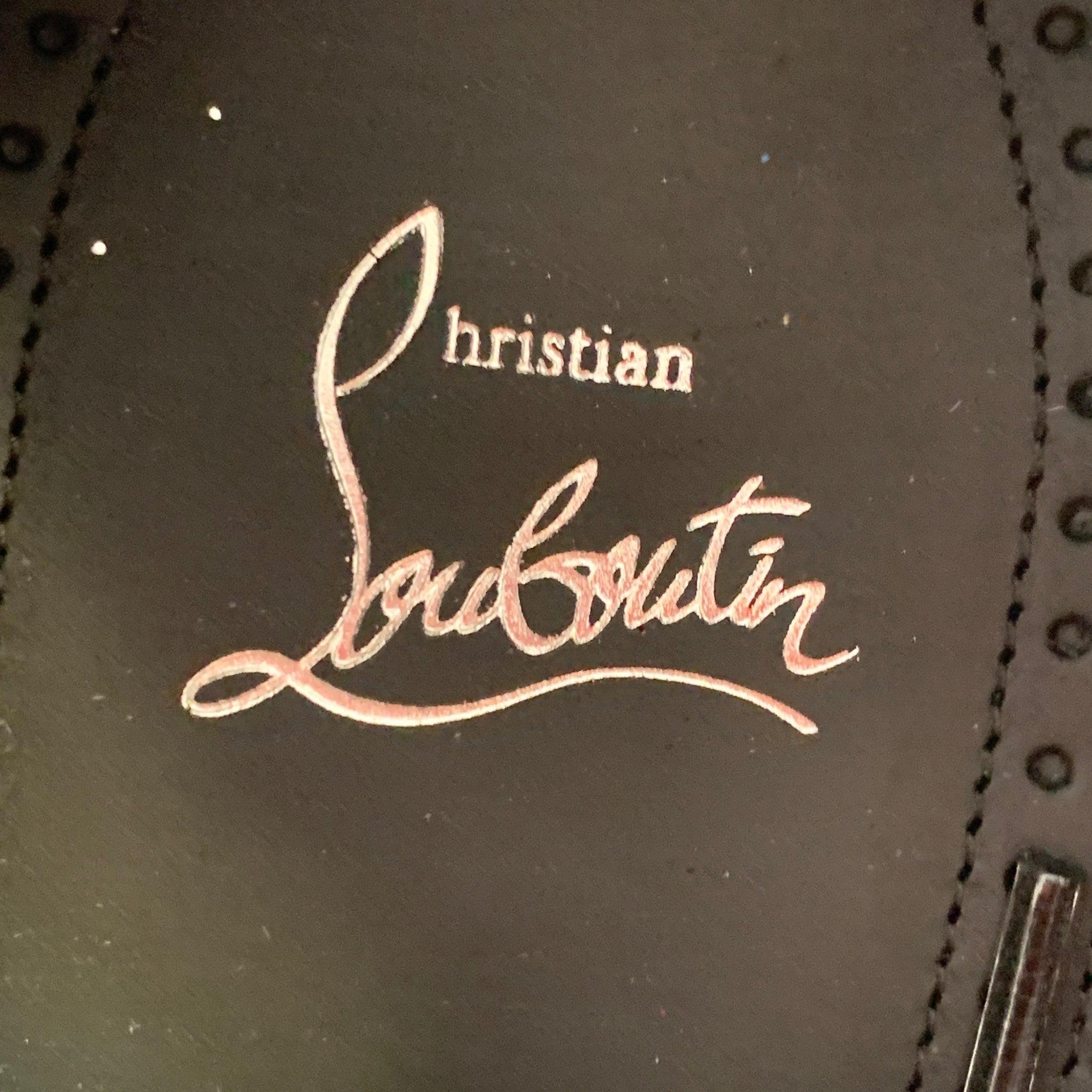 CHRISTIAN LOUBOUTIN Taglia 8,5 Nero Argento Metallizzato Velluto Up&Up in vendita 3
