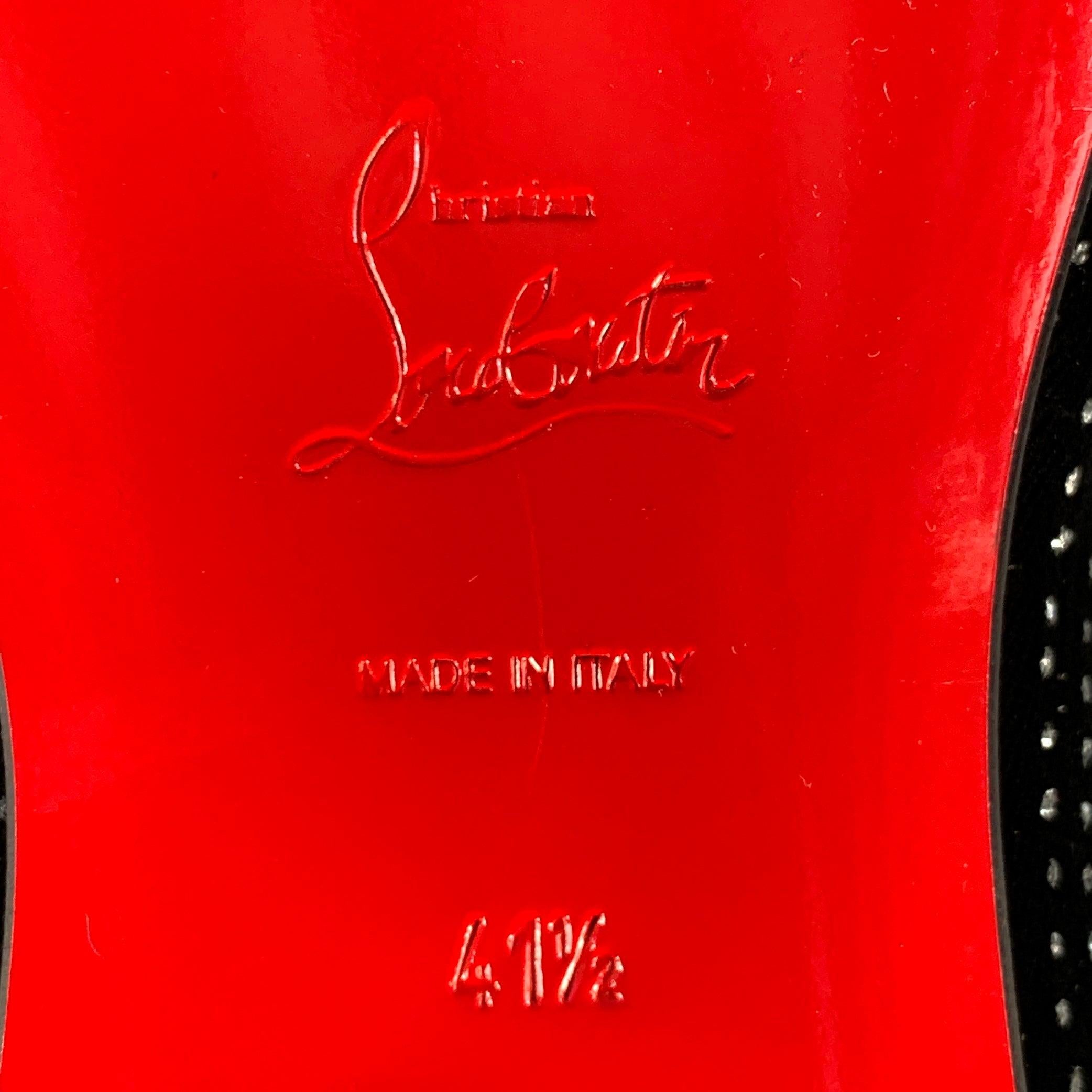 CHRISTIAN LOUBOUTIN Taglia 8,5 Nero Argento Metallizzato Velluto Up&Up in vendita 4