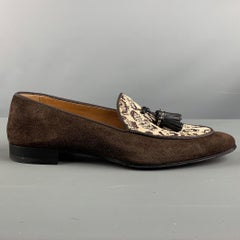 CHRISTIAN LOUBOUTIN Size 9 Brown Beige Mixed Materials Woven Tassels Loafers