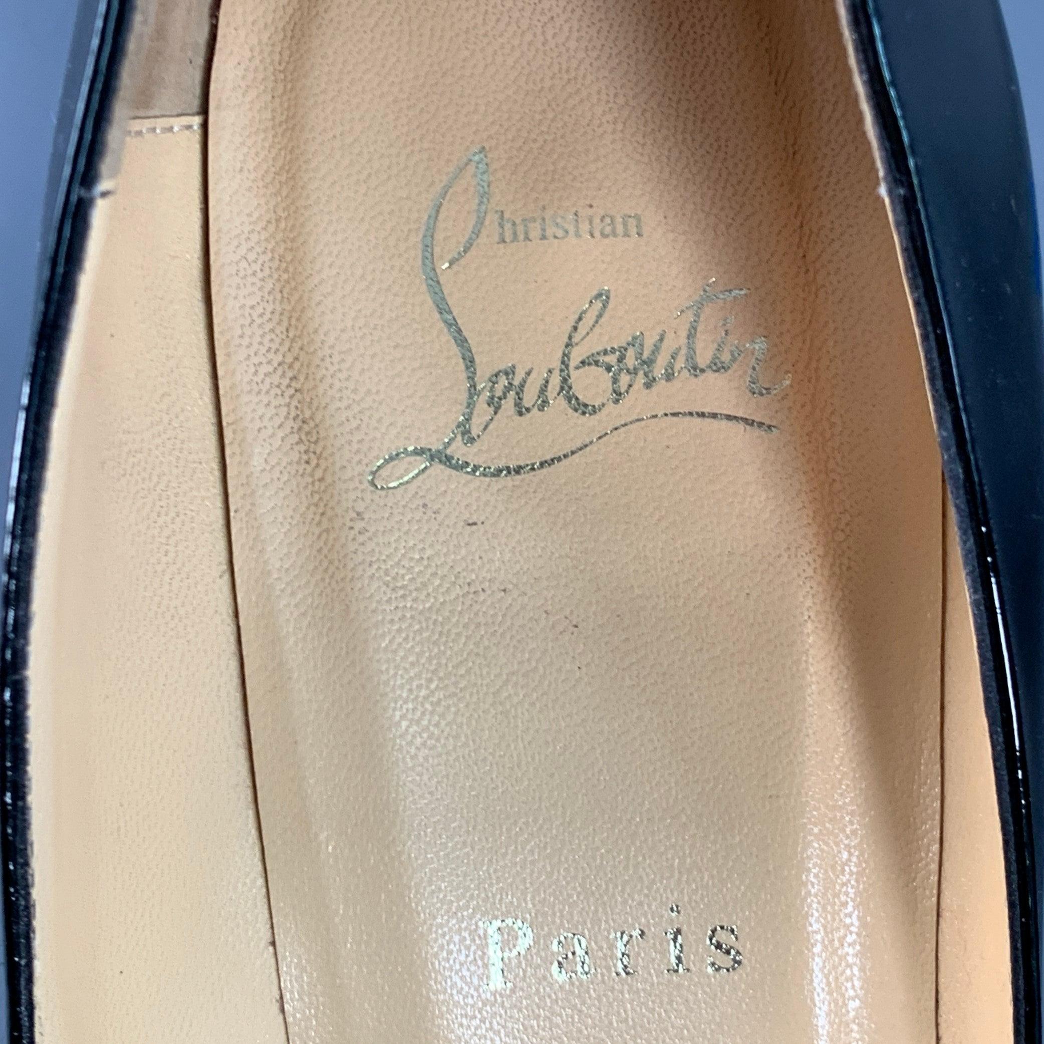 CHRISTIAN LOUBOUTIN Size 9.5 Pigalle Black Red Patent Leather Pointed Toe Pumps in vendita 2