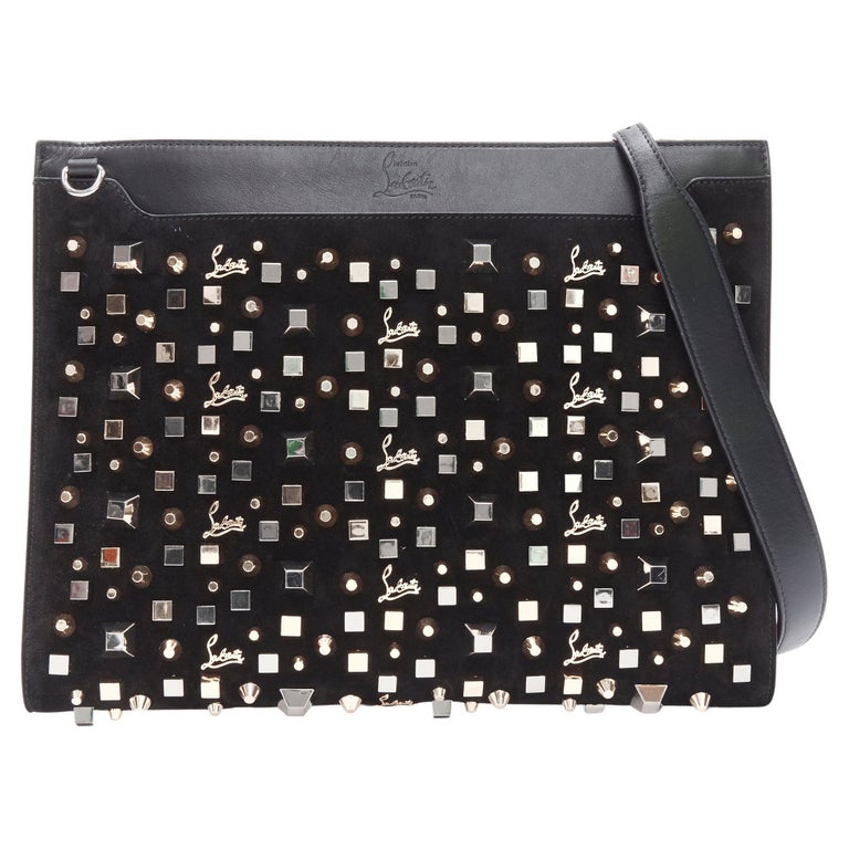 Christian Louboutin Skypouch Studded Leather Bag in Black for Men