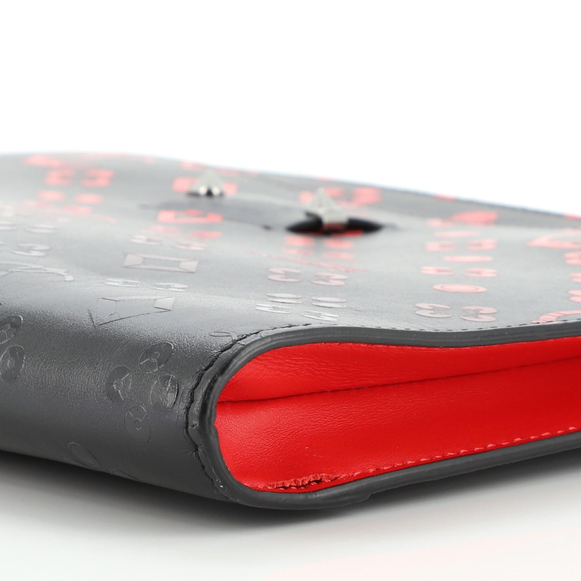 Christian Louboutin Skypouch Wristlet Clutch Degrade Monogram Printed Leather 1