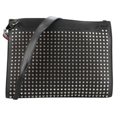 Christian Louboutin Skypouch Wristlet Clutch Spiked Leather