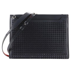 Christian Louboutin Skypouch Wristlet Clutch Spiked Leather