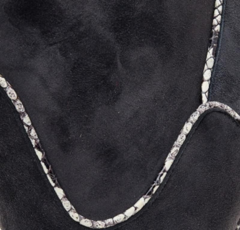 Christian Louboutin Snakeskin Trim Louloubotta Knee Length Boots Size 36.5 3