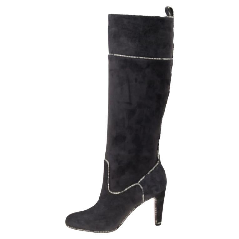 Christian Louboutin Botas de piel de serpiente Louloubotta hasta la rodilla Talla 36.5