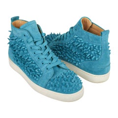Christian Louboutin Sneakers Turquoise Louis Pik Pik Flat Suede 43.5 / 10.5 mint
