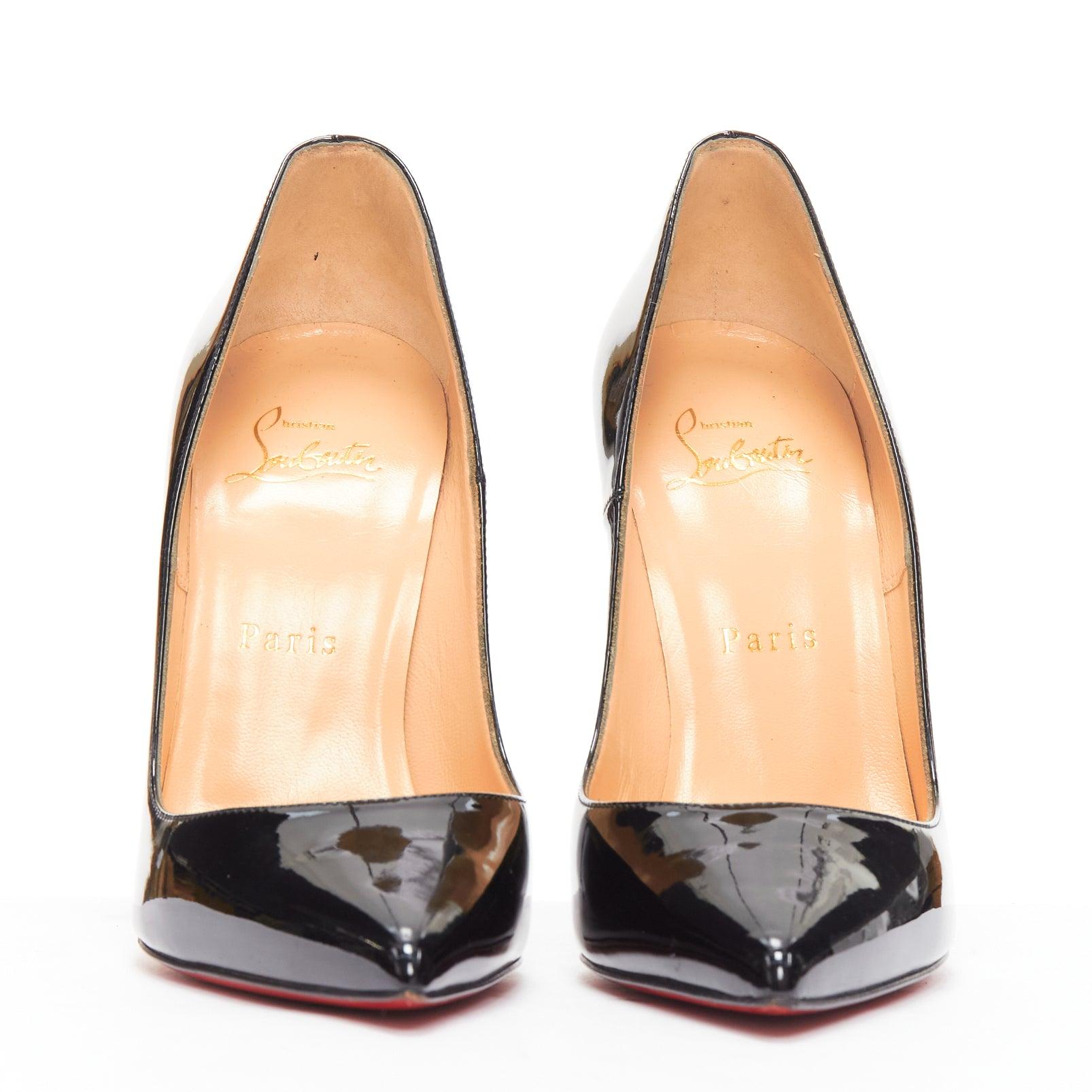 CHRISTIAN LOUBOUTIN So KAte 120 black patent leather point pigalle pump EU37 In Excellent Condition In Hong Kong, NT