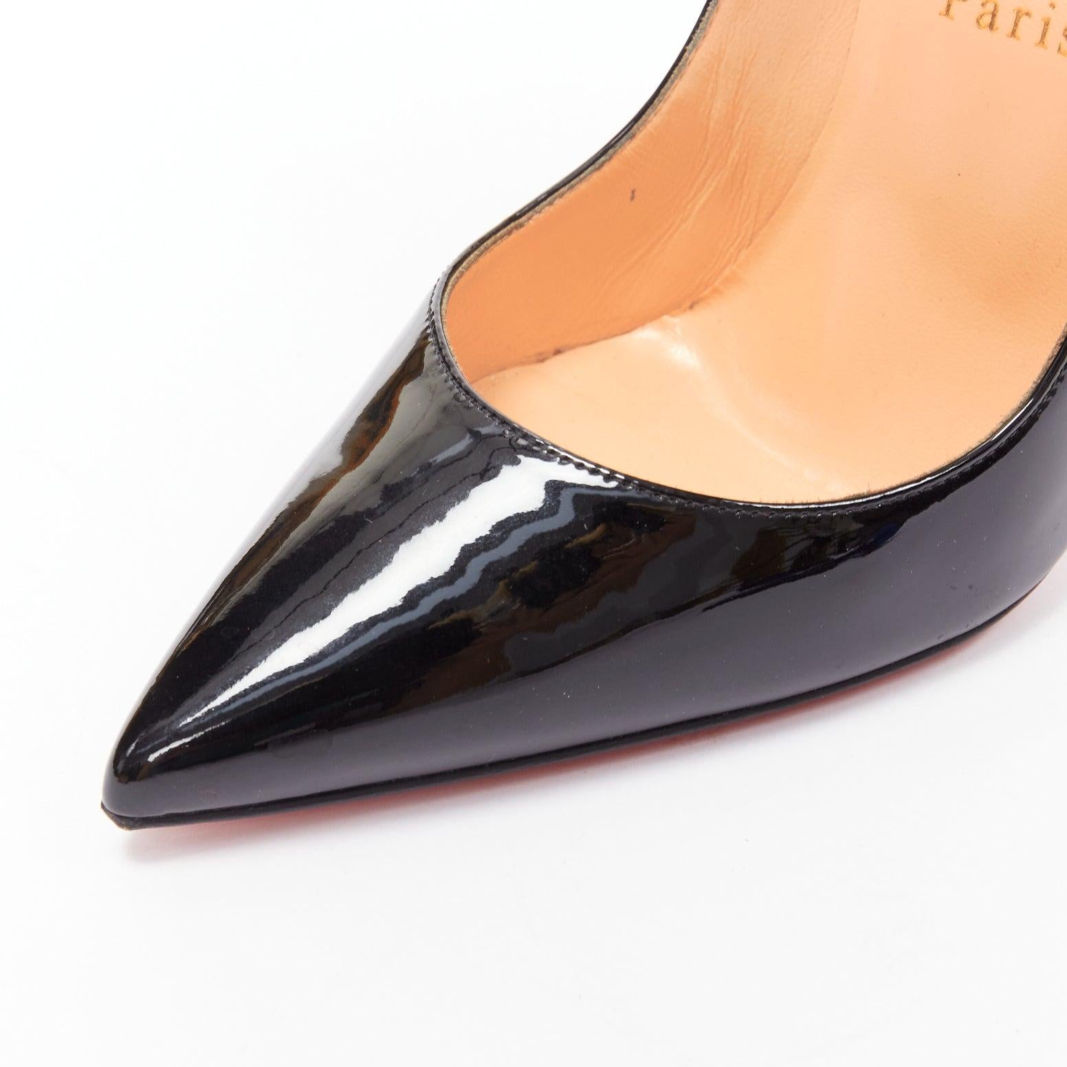 CHRISTIAN LOUBOUTIN So KAte 120 black patent leather point pigalle pump EU37 3